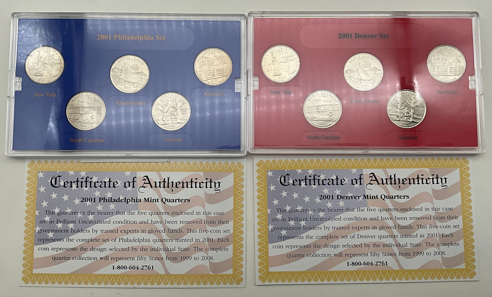 US 2001 Quarter Dollar State Quarter Collection, Mixed Metals, Uncirculated - 3