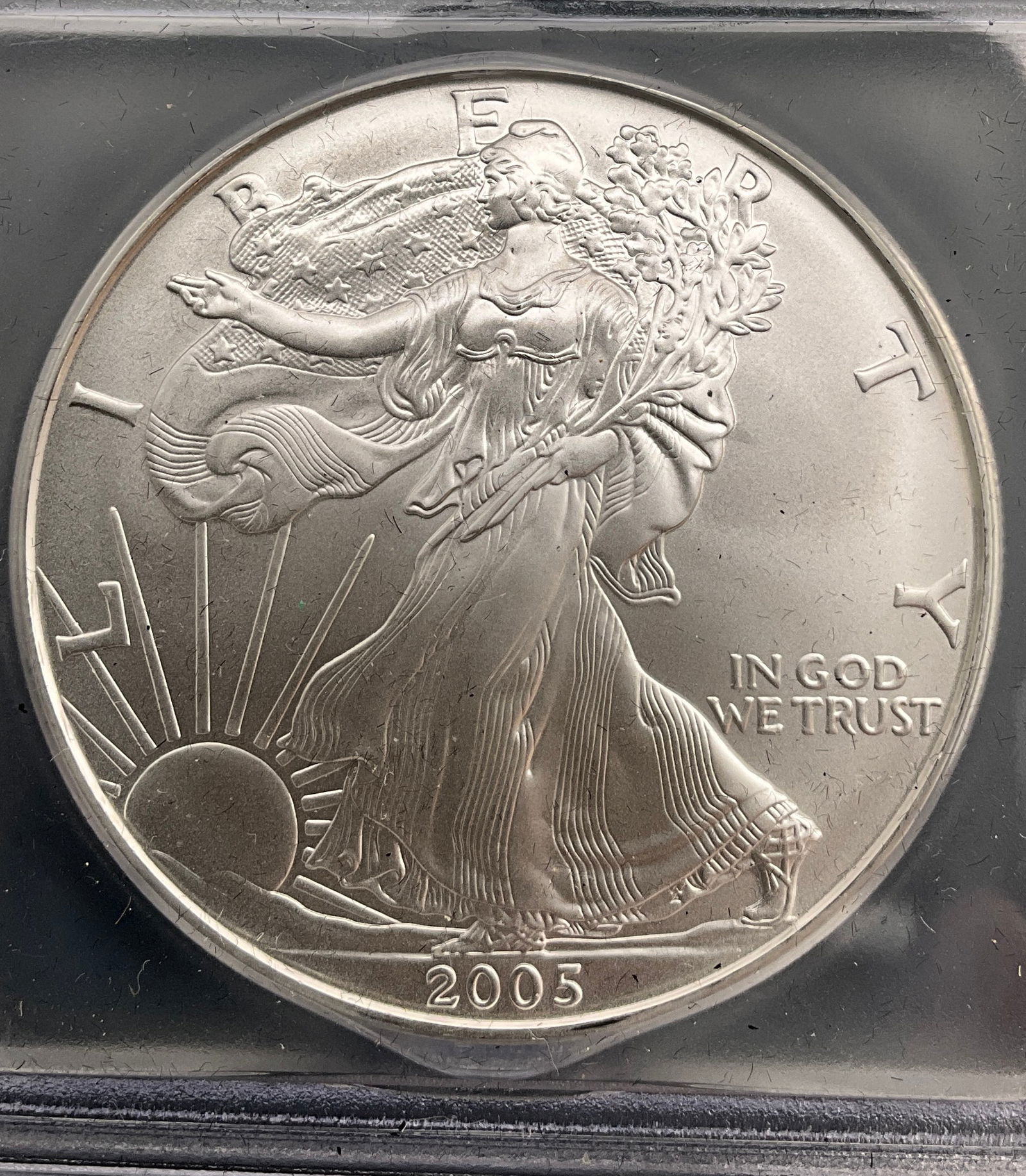 US 2005 $1 American Silver Eagle, Silver, ICG MS70 - 3