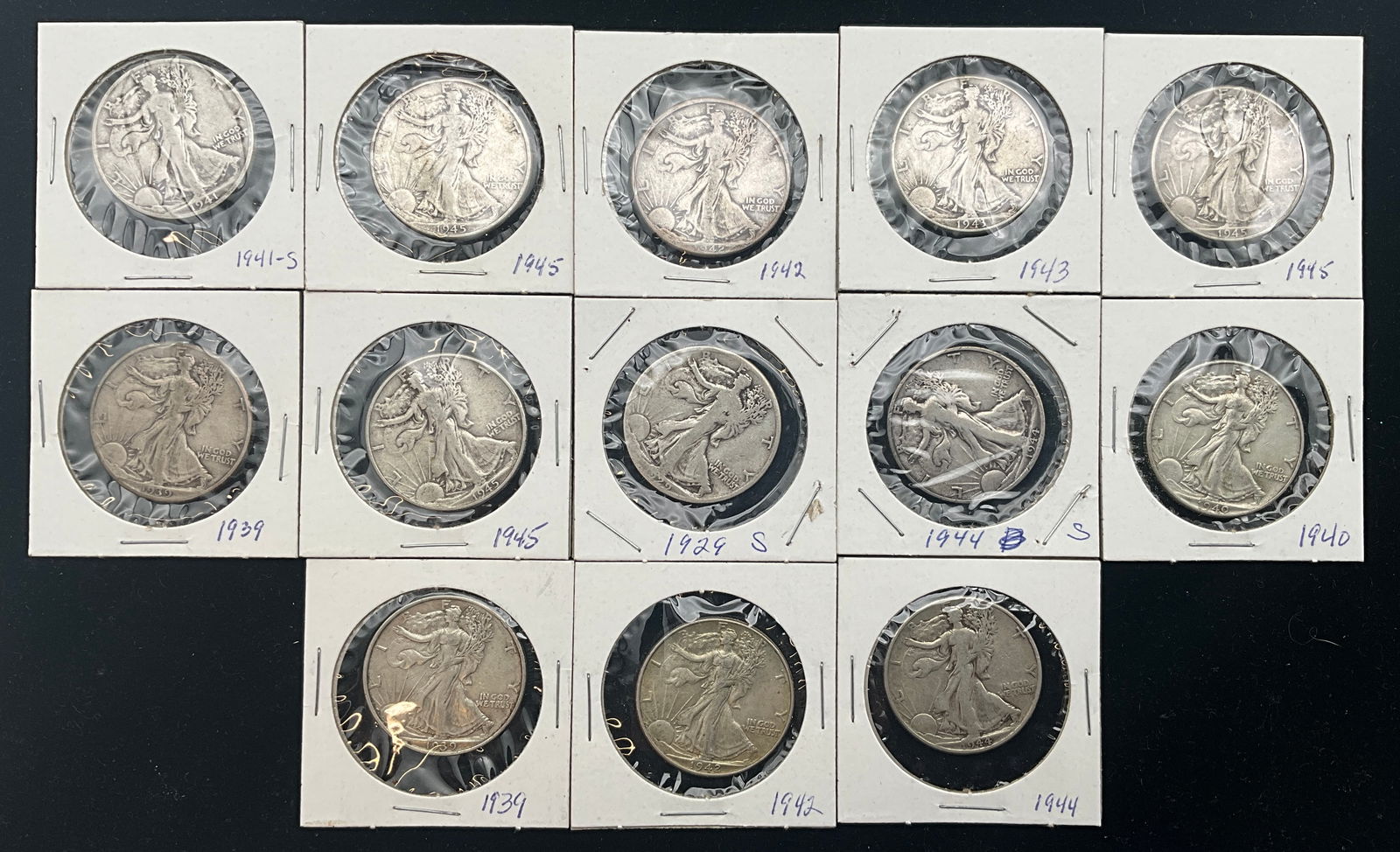 US 1929-1945 Walking Liberty Half Dollar Collection, 90% Silver - 2