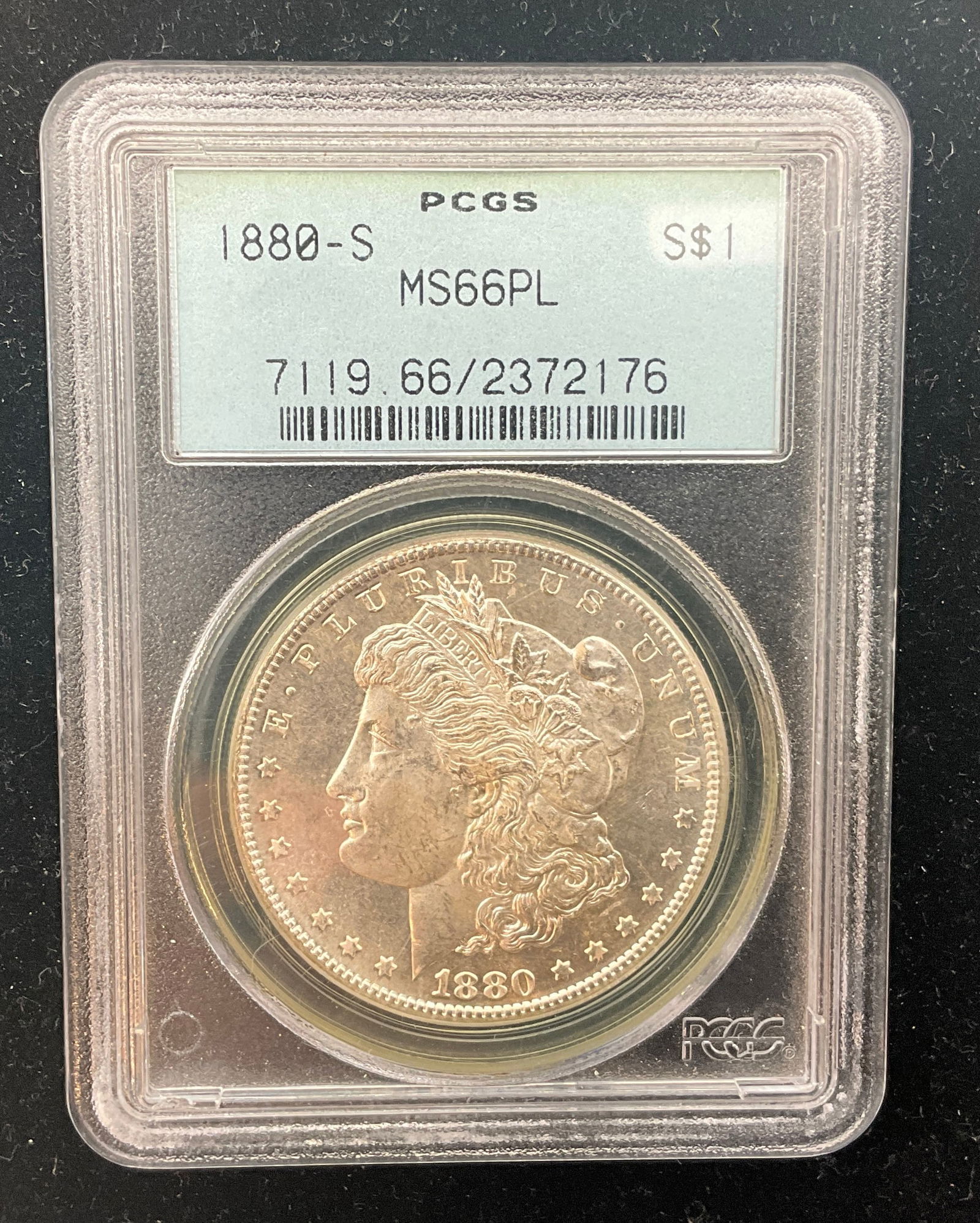 US 1880-S Morgan Silver Dollar, PCGS MS66PL - 2