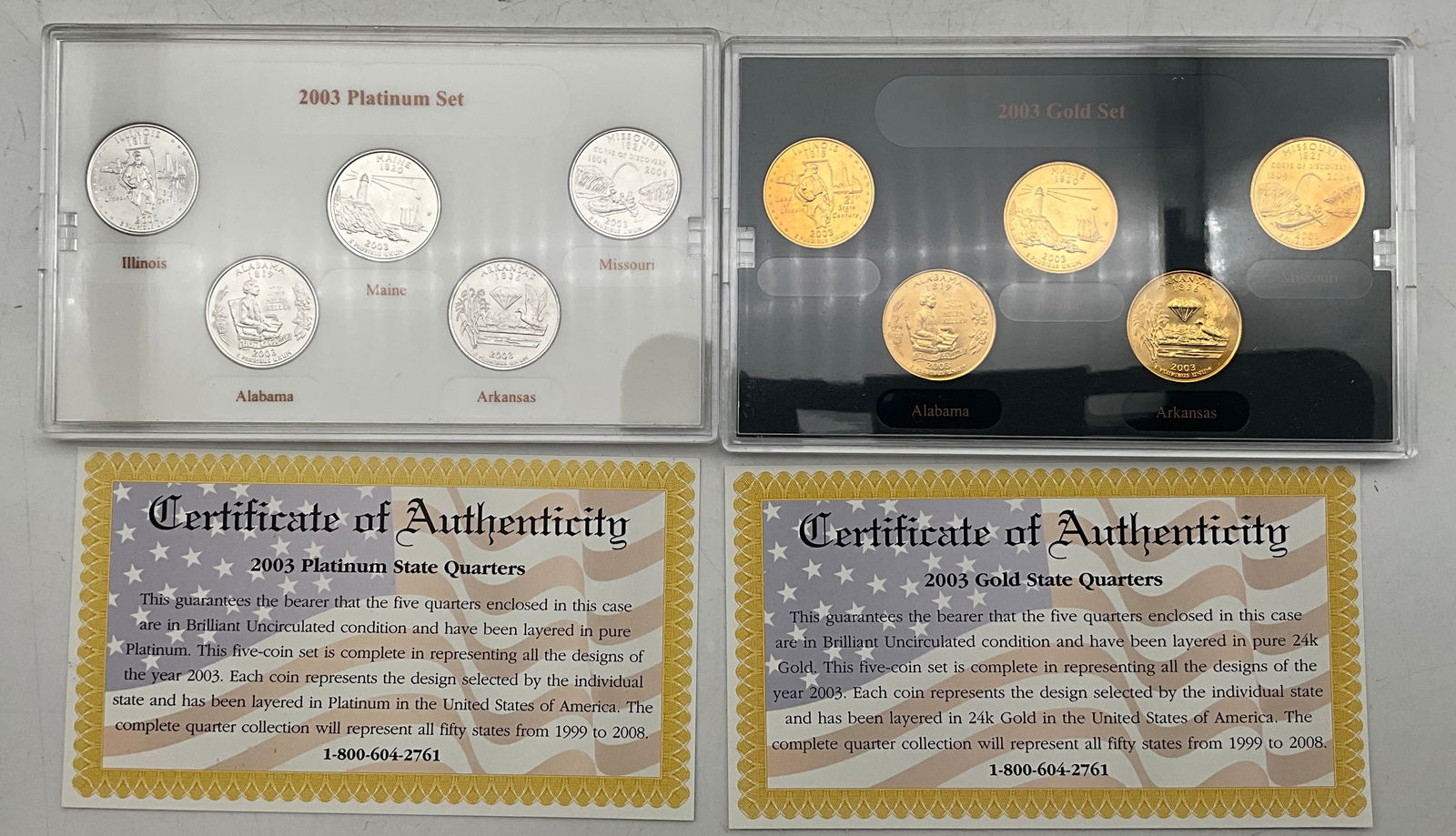 US 2003 Quarter Collection, Cupronickel and Plated - 2