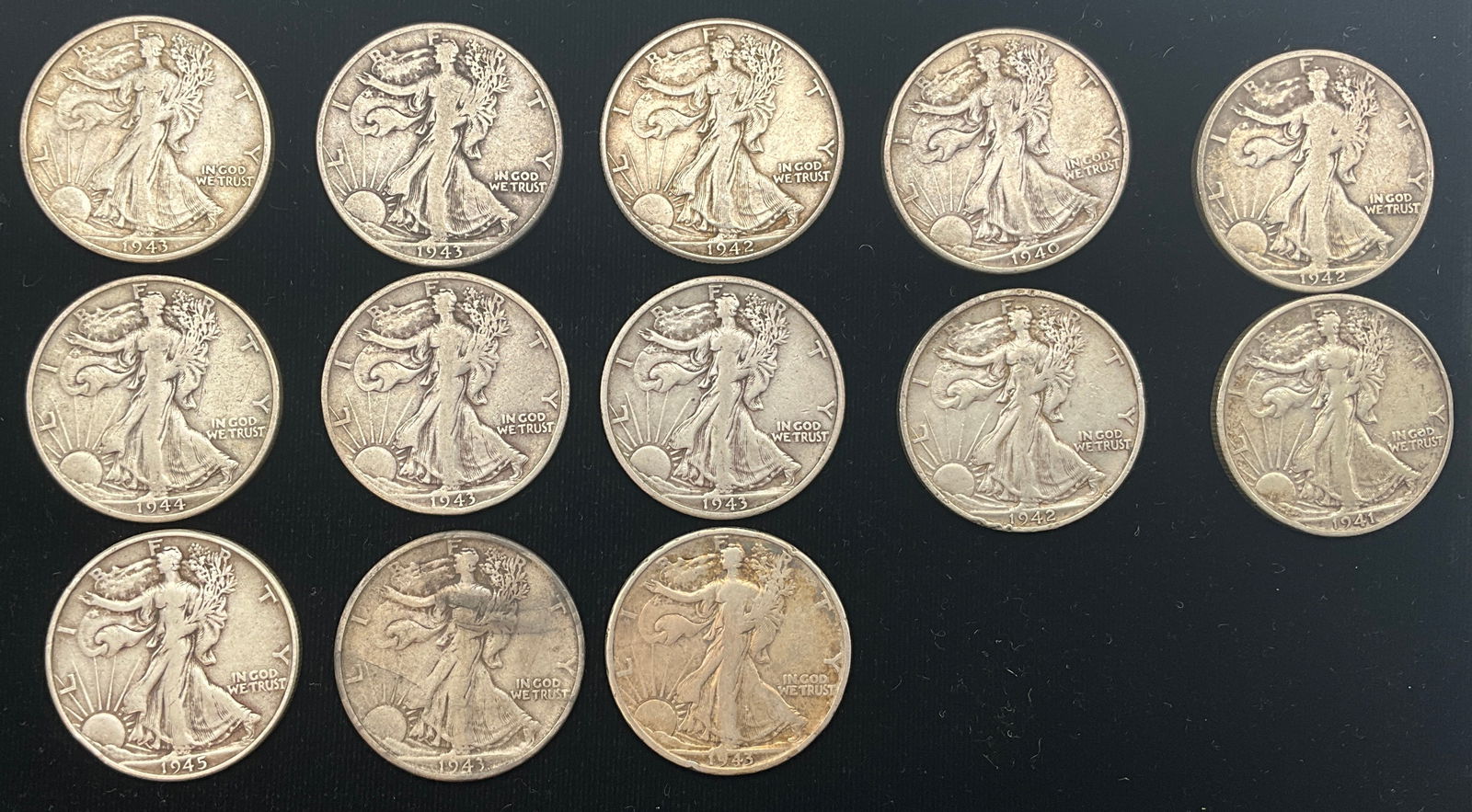 US 1940-1945 Walking Liberty Half Dollars, Silver, KM-142 - 2