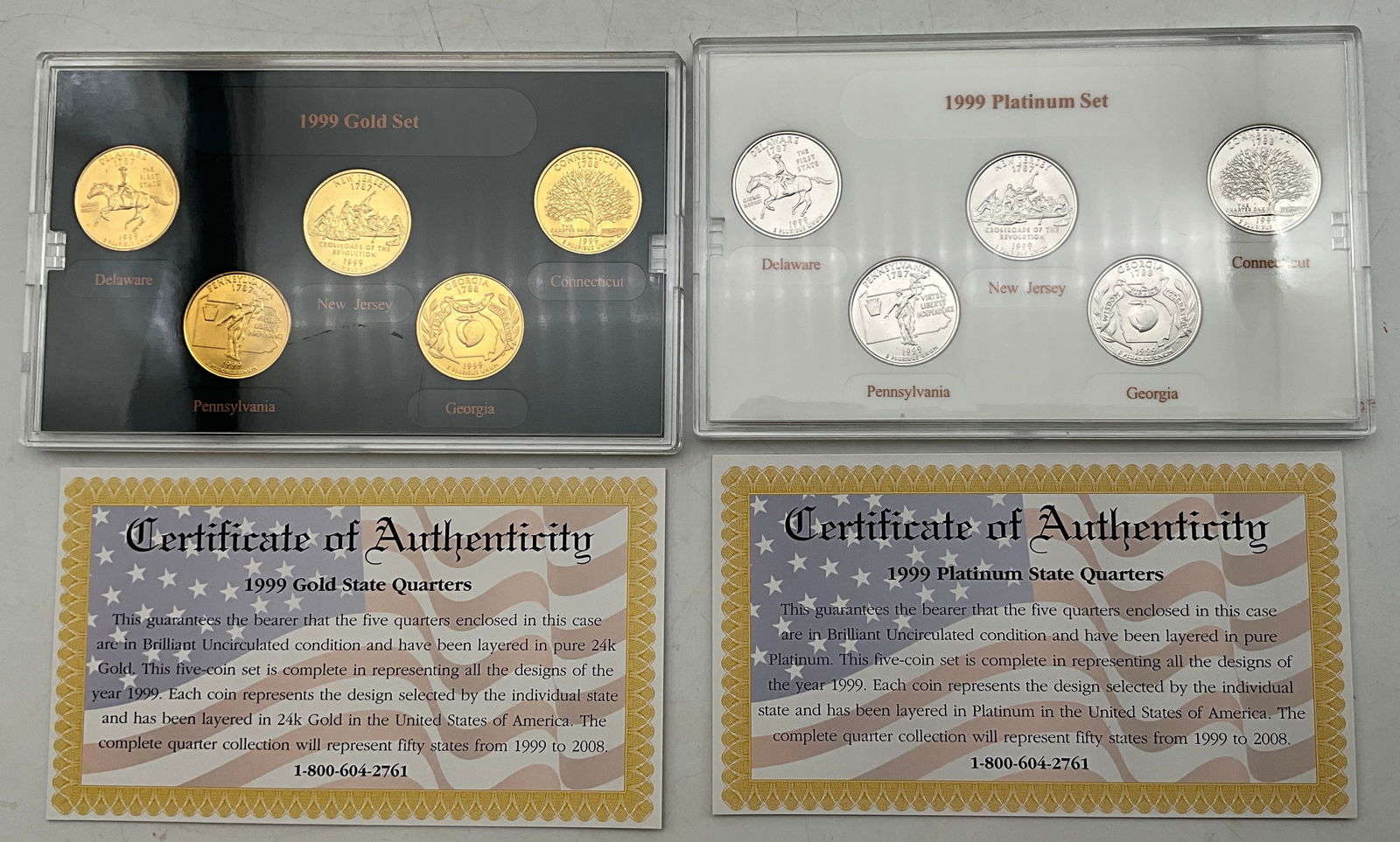 US 1999 Quarter Dollar Collection, CuNi Clad and Plated - 3