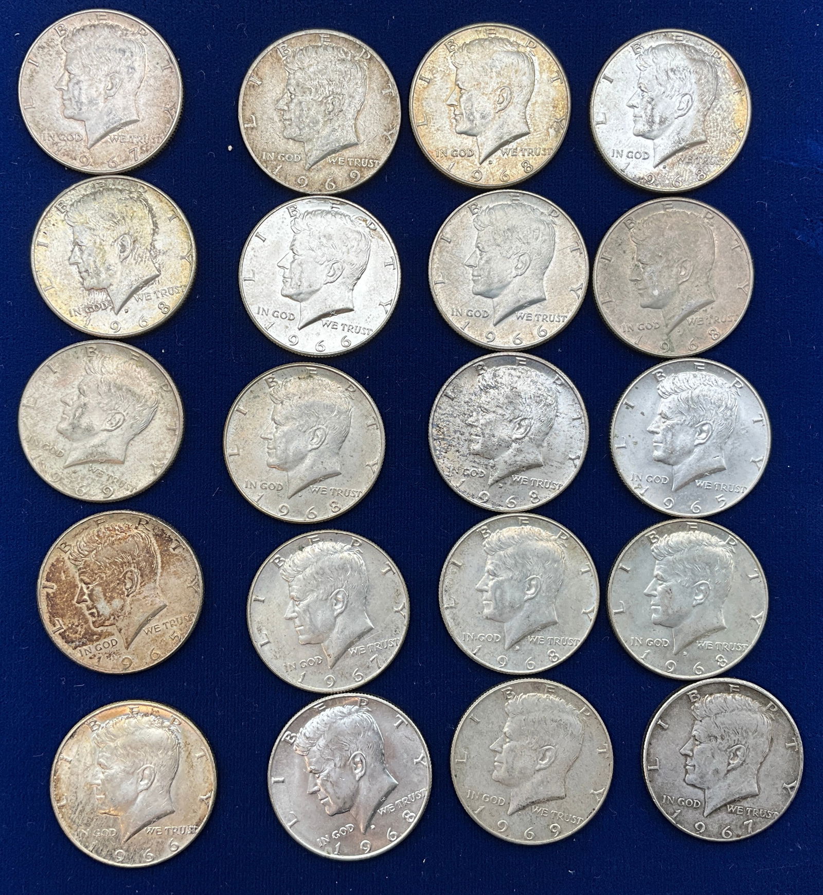 US 1965-1969 A Lot of Kennedy Half Dollars, 40% Silver, KM-202a - 2
