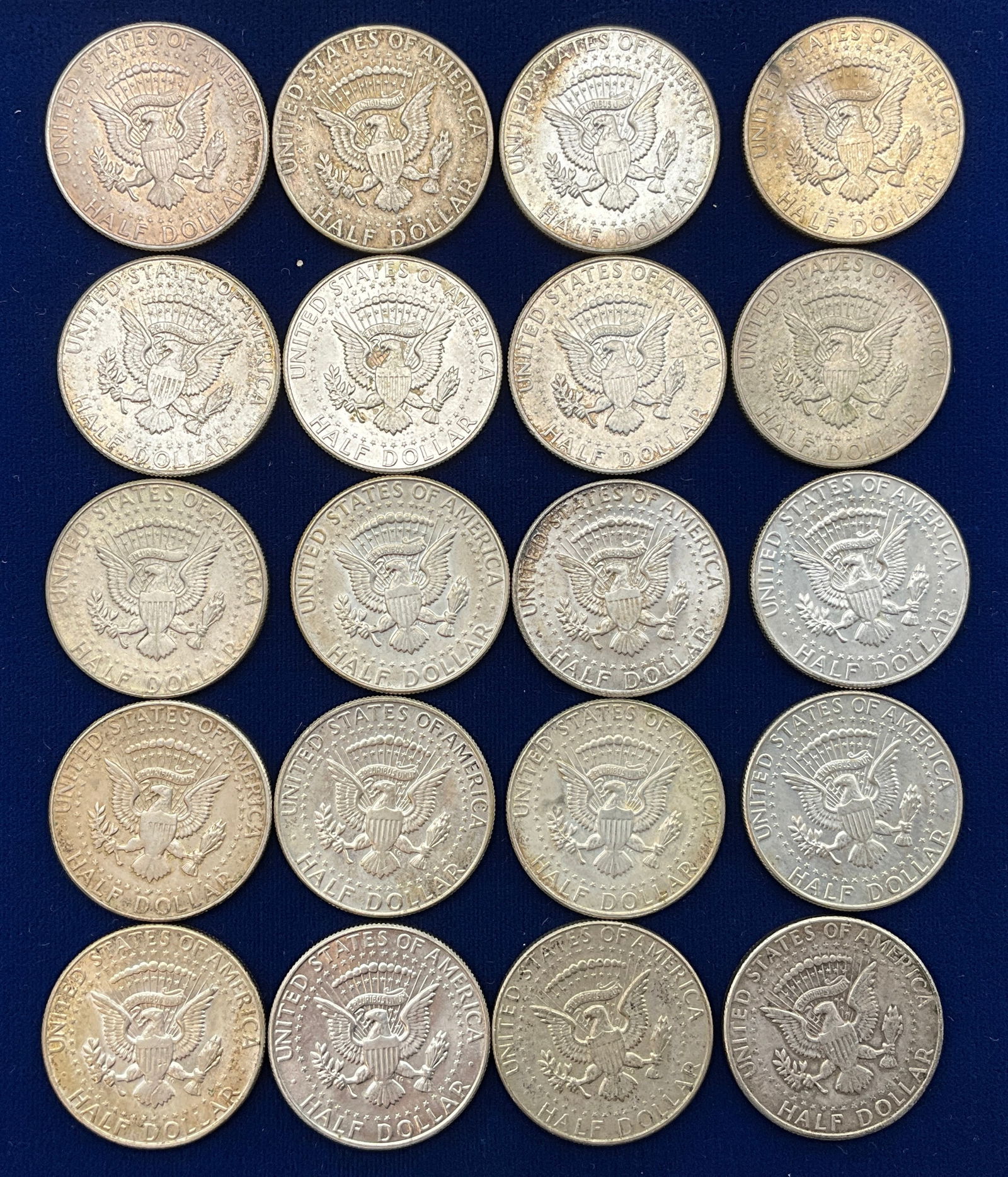 US 1965-1969 A Lot of Kennedy Half Dollars, 40% Silver, KM-202a - 3