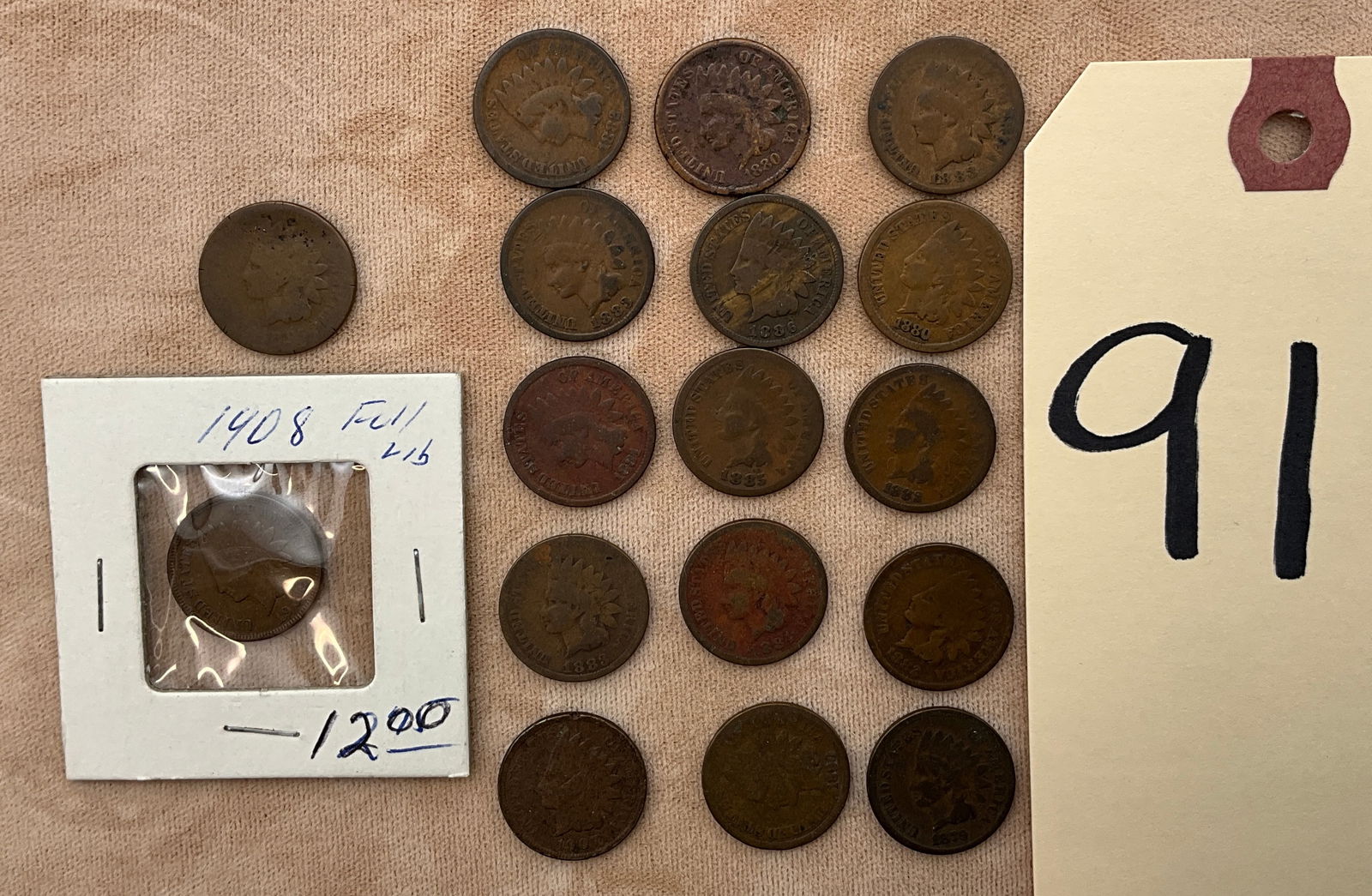 US 1879-1908 Indian Head Cents, Bronze, KM-90a (1 of 3)