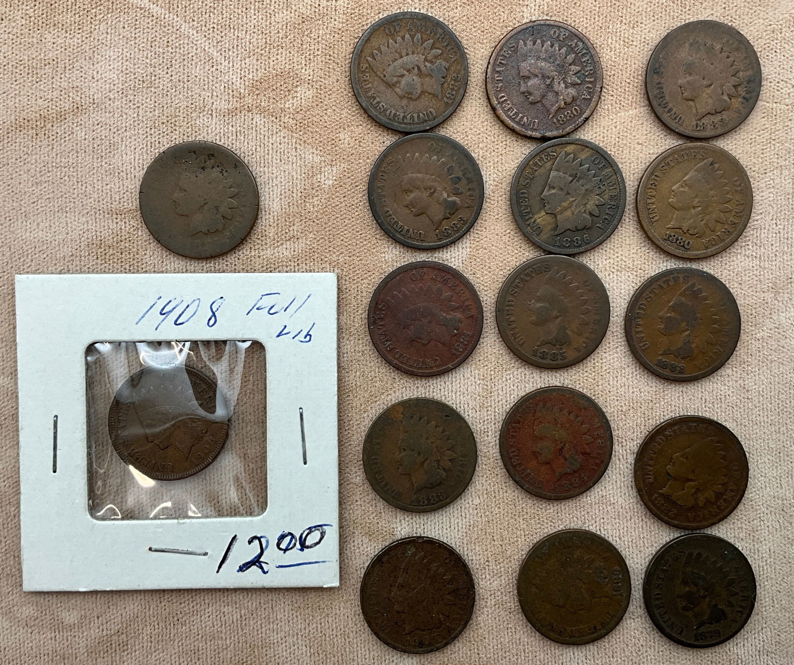 US 1879-1908 Indian Head Cents, Bronze, KM-90a - 2