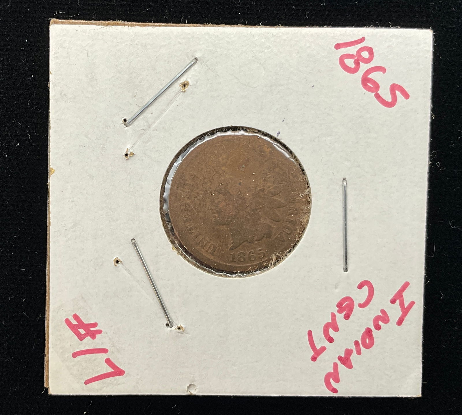 US 1865 Indian Head Cent, Copper, KM-90a - 2