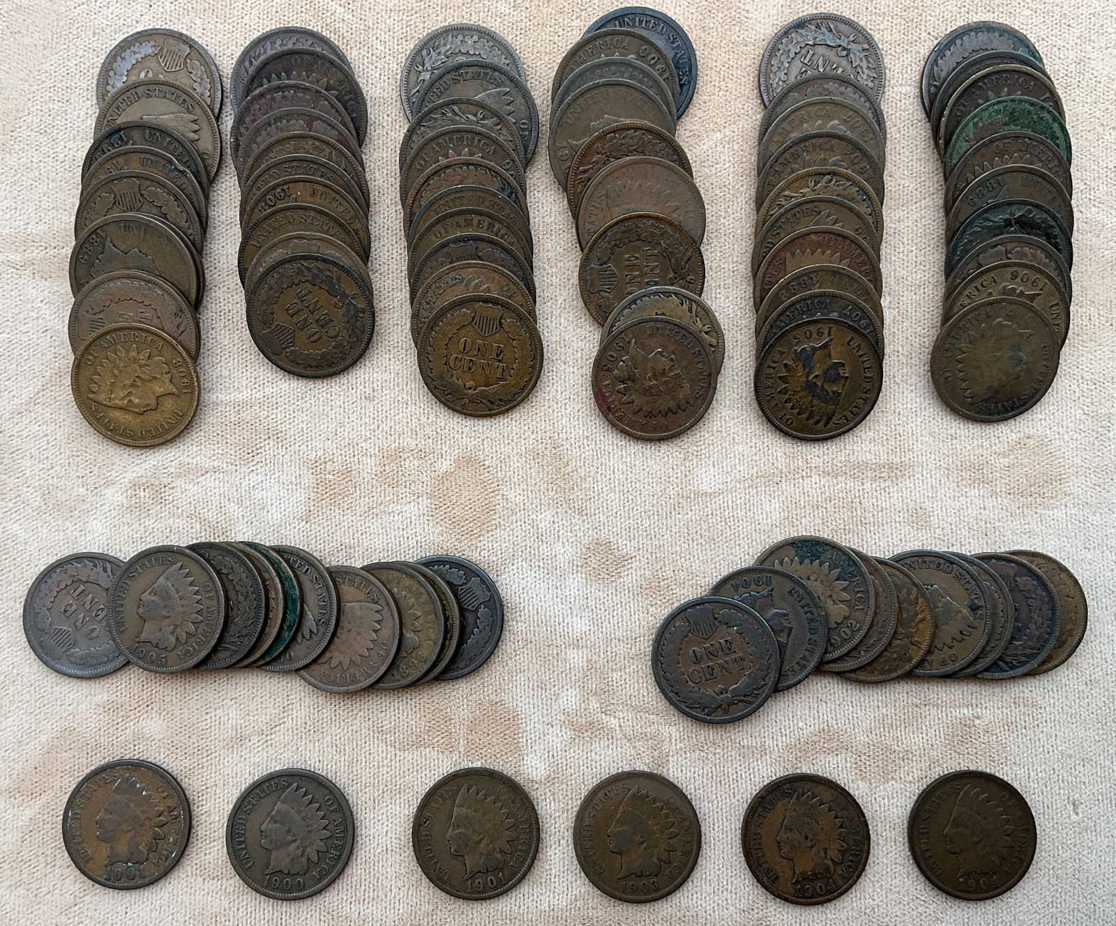 US 1888-1907 86 PCS Indian Head Cents, Bronze, KM-90a - 2