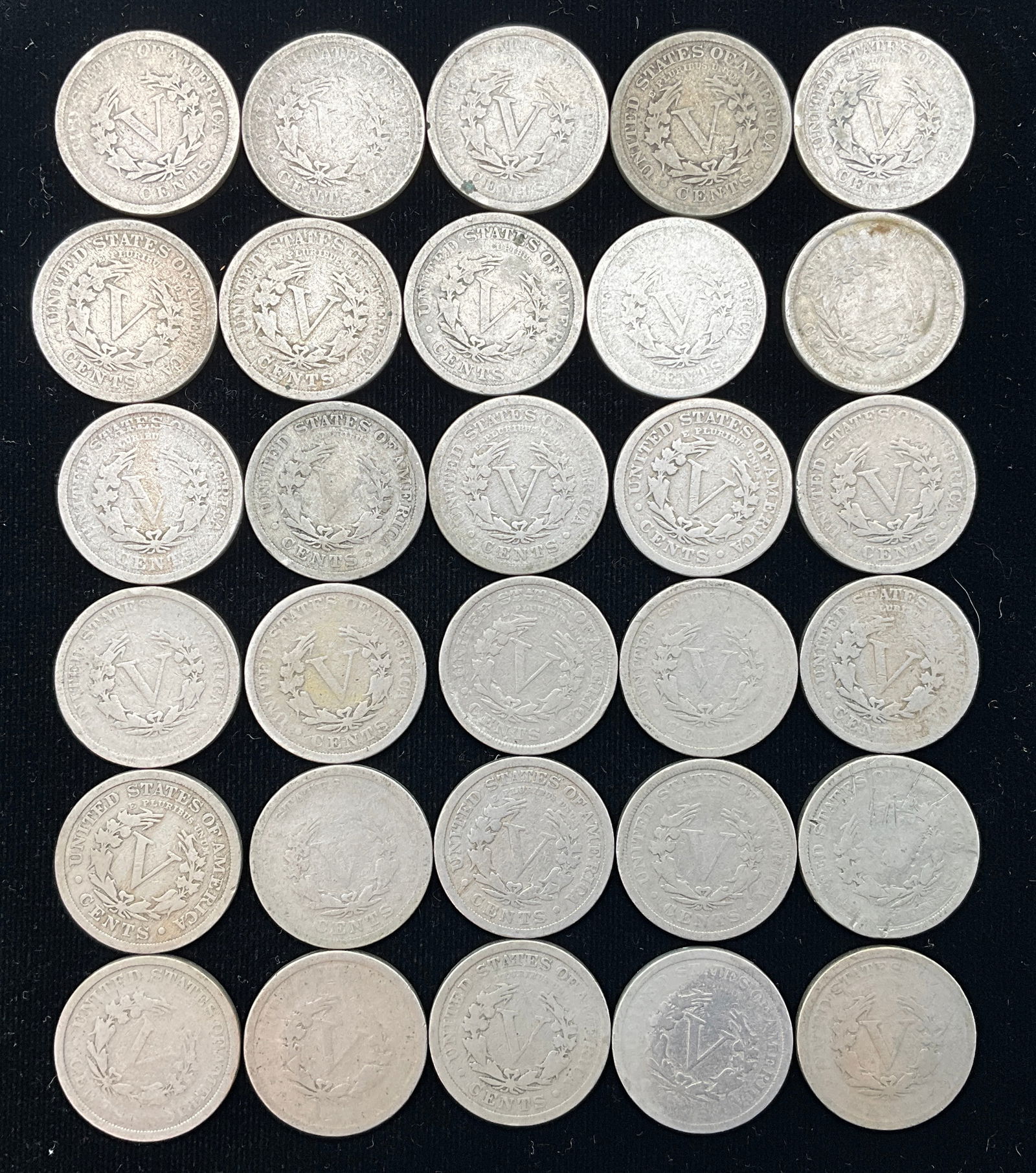 US 1901-1912 A Group of Liberty Head Nickels, Copper-Nickel, KM-112 - 3