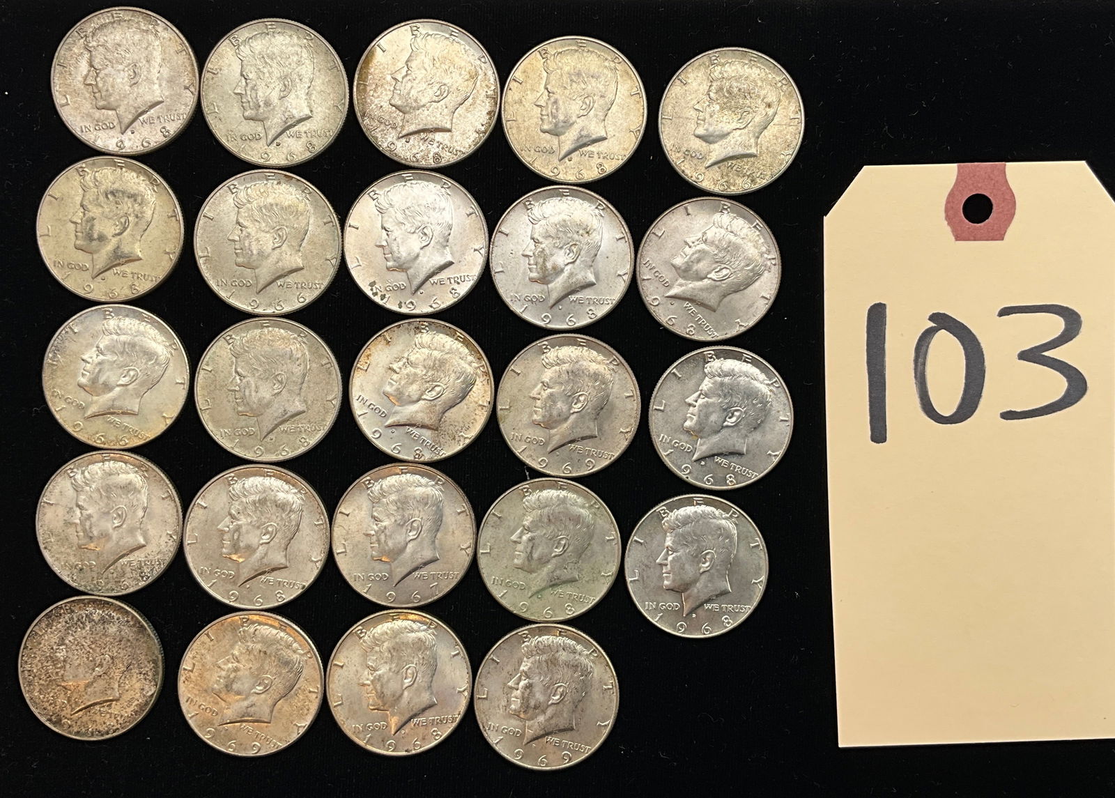 US 1967-1969 Kennedy Half Dollars, 40% Silver, KM-202a (1 of 3)