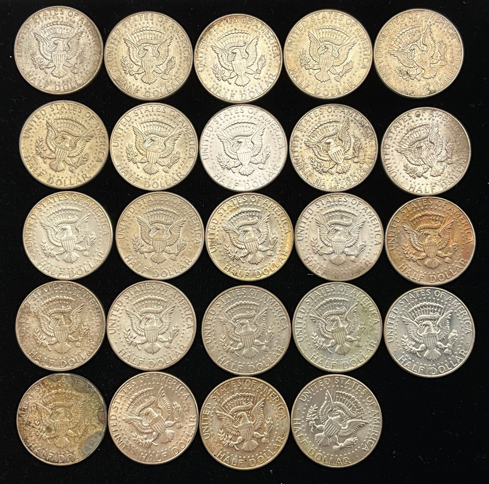 US 1967-1969 Kennedy Half Dollars, 40% Silver, KM-202a - 3