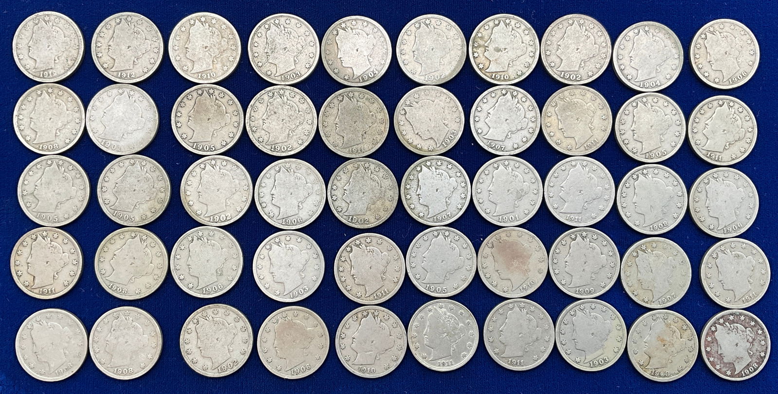 A Lot of US 1901-1912 5 Cents, Copper-Nickel, KM-112 - 2