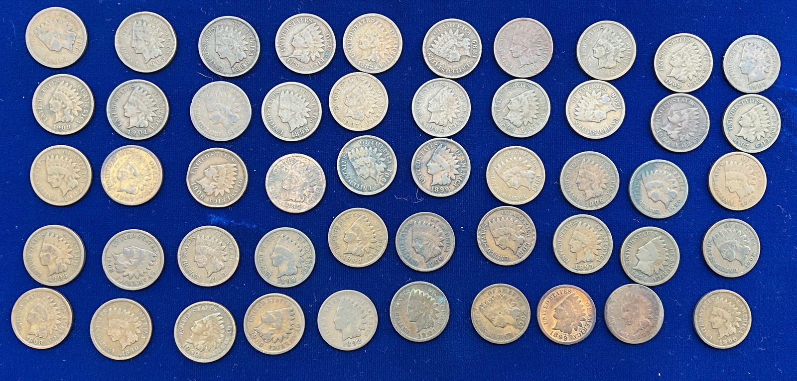 US 1883-1908 Indian Head Cent Group, Copper-Alloy - 2