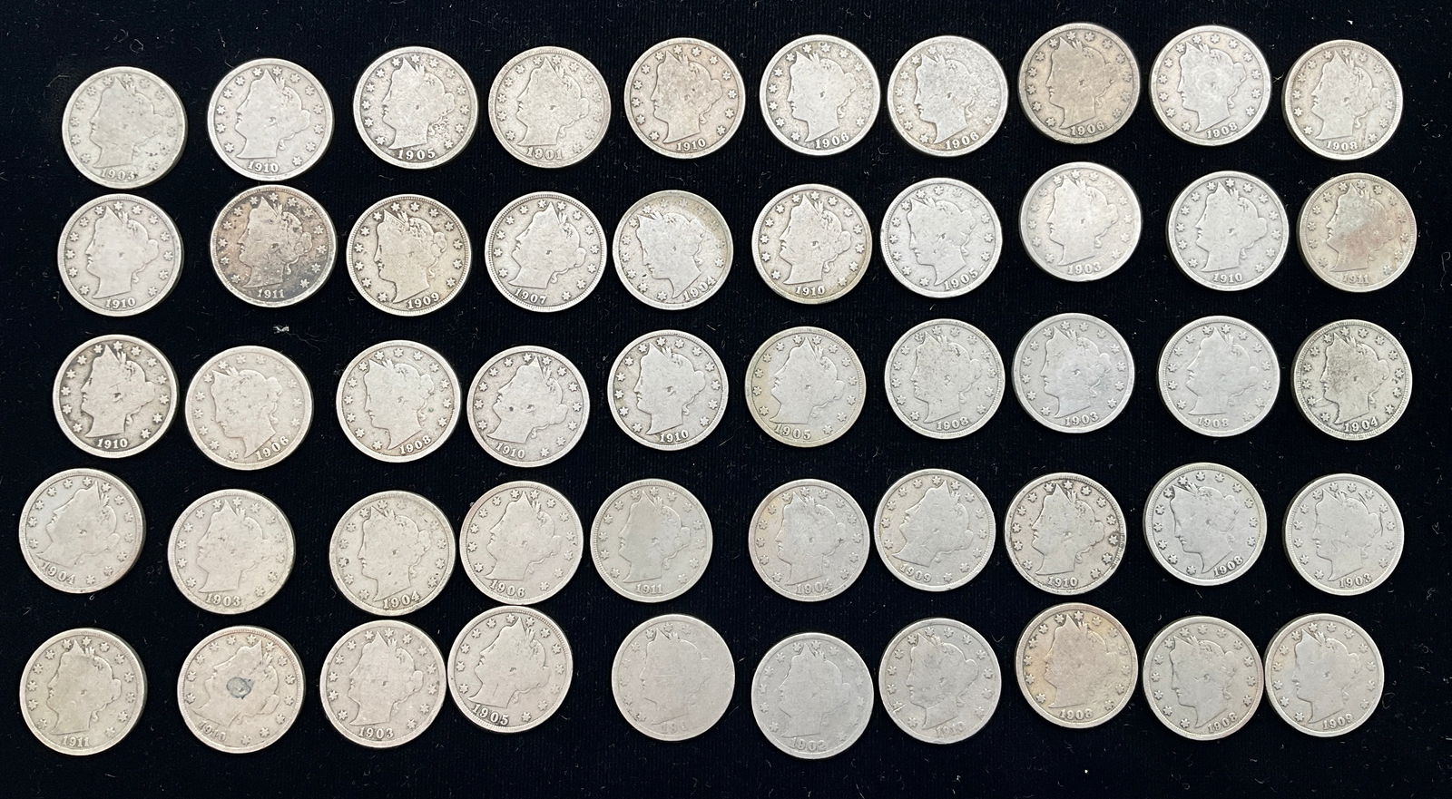 US 1901-1911 Liberty Head V Nickels, Cupro-Nickel, KM-112 - 2