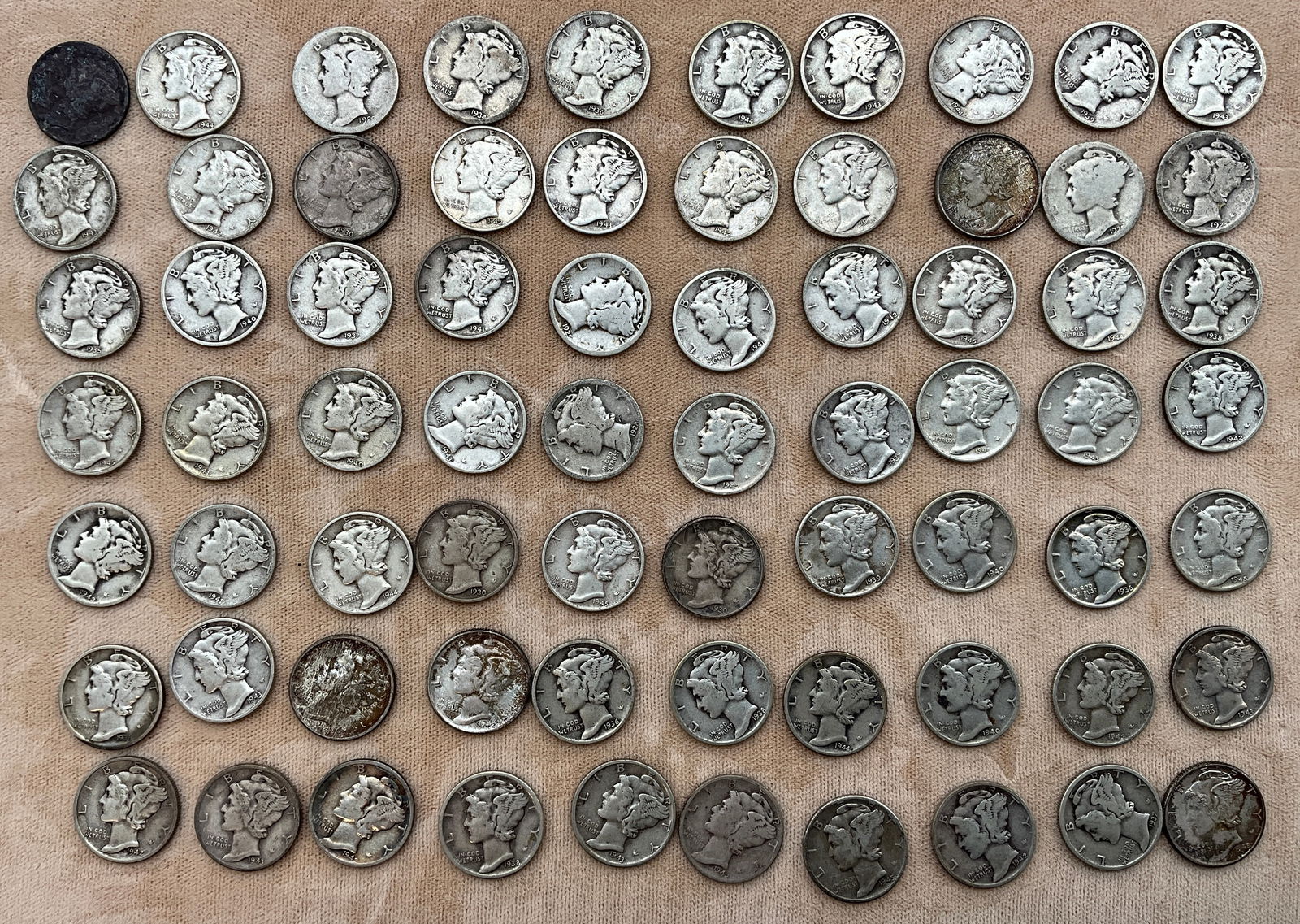 US 1920-1945 Mercury Dimes, 90% Silver, KM-140 - 2