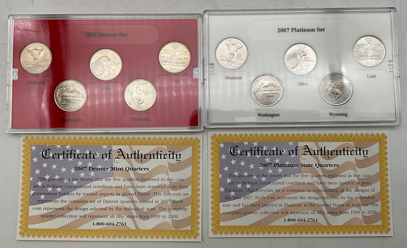 US 2007 State Quarter Collection, Gold and Platinum Layered, BU - 2