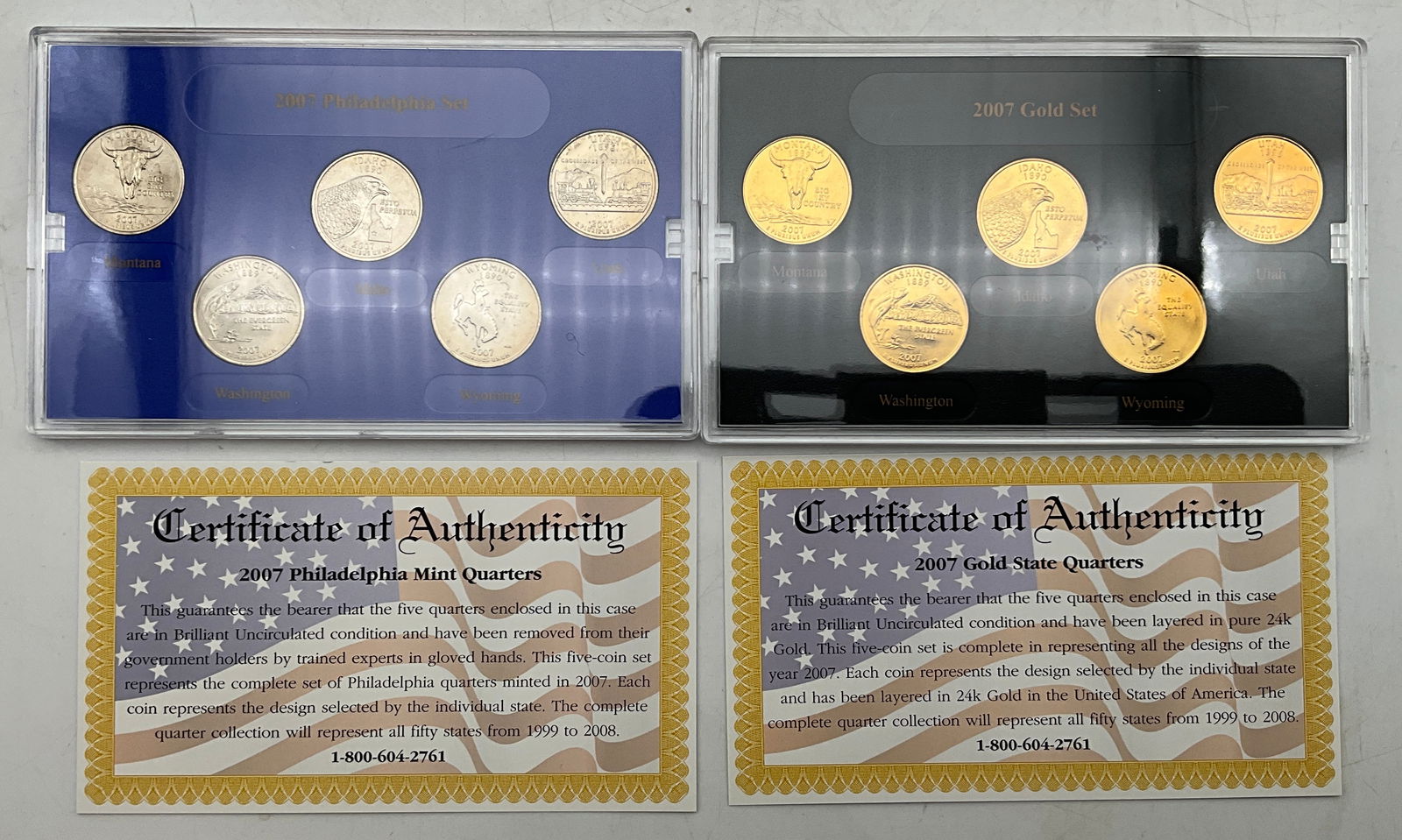 US 2007 State Quarter Collection, Gold and Platinum Layered, BU - 3