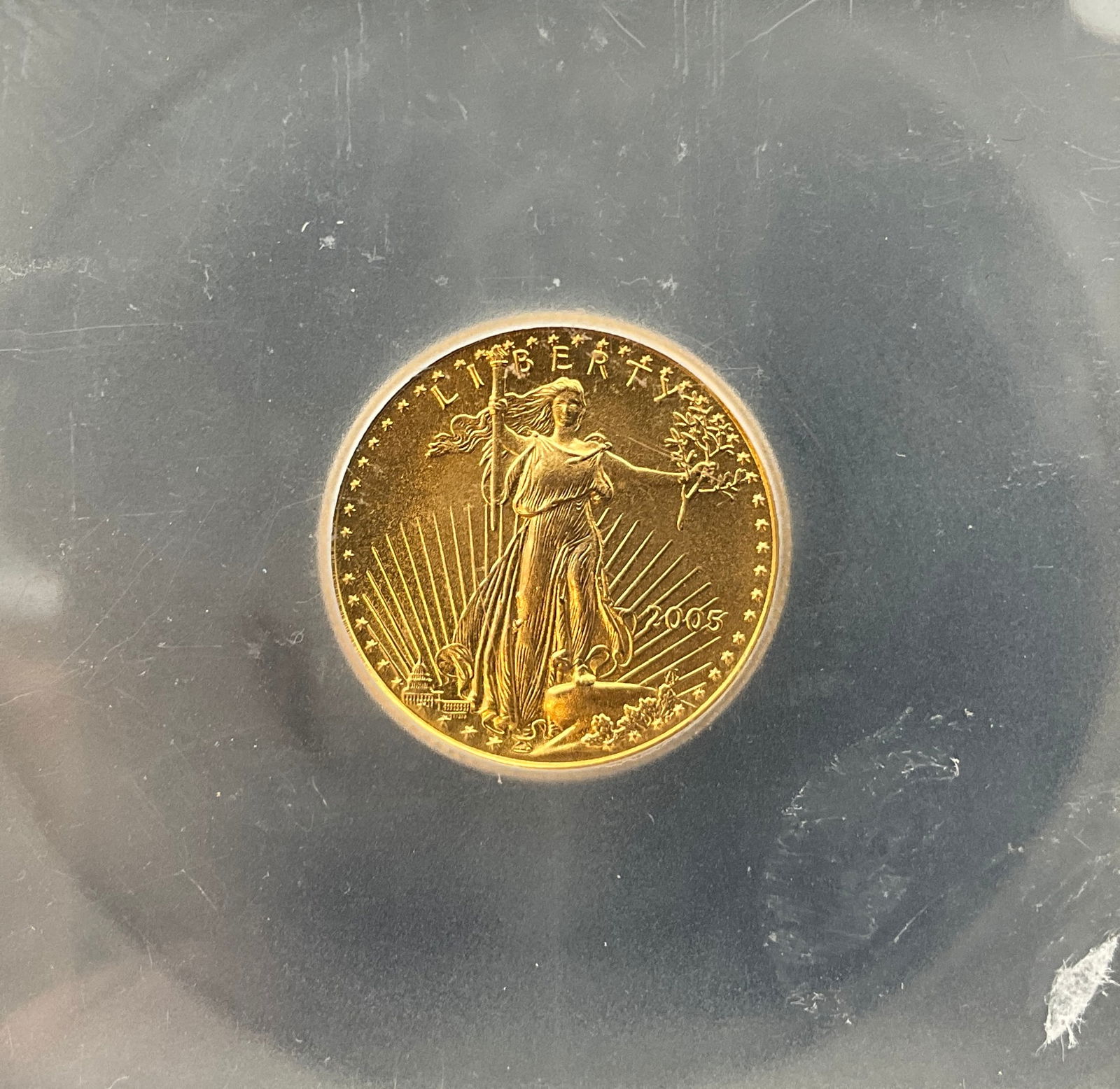 US 2005 $5 Gold Eagle, Gold, KM-216, ICG MS70 - 3