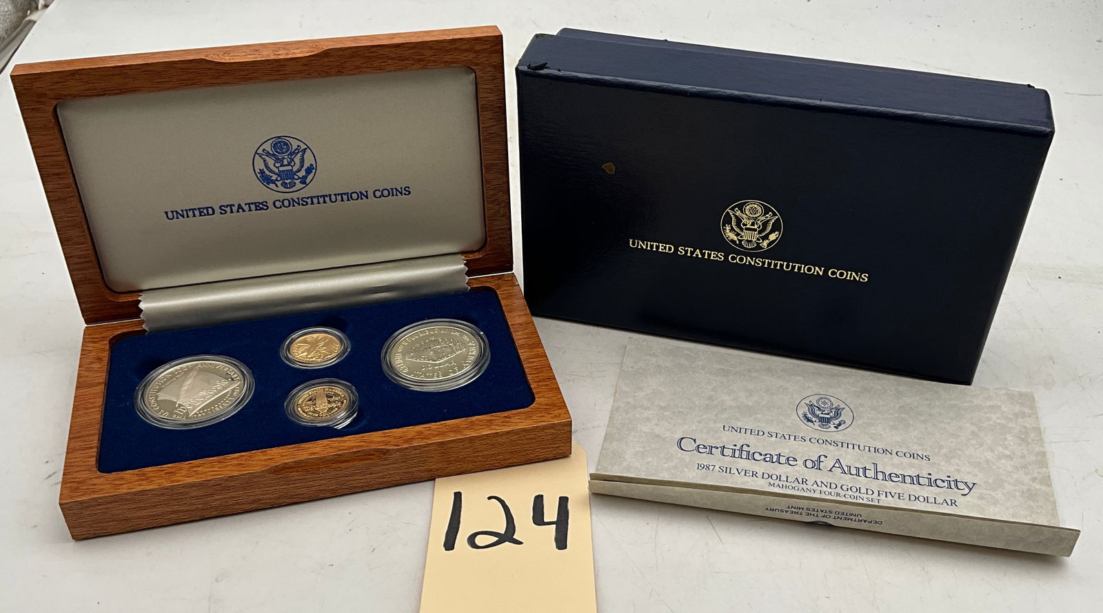 US 1987 Constitution Bicentennial 4-Coin Set, Gold and Silver, KM-220/221 (1 of 5)