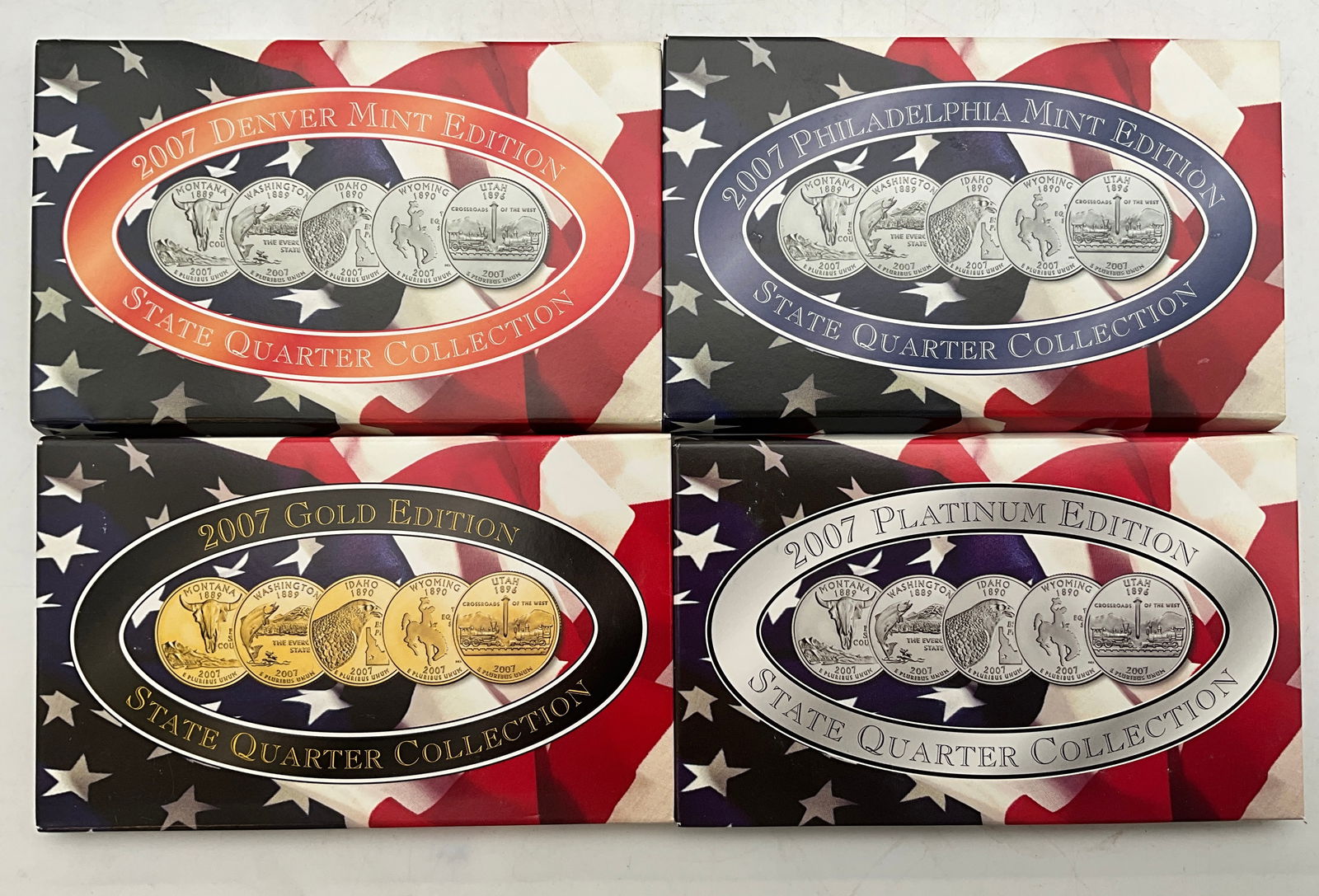 US 2007 25 Cents, Mixed Metals, KM# 409-413 - 2