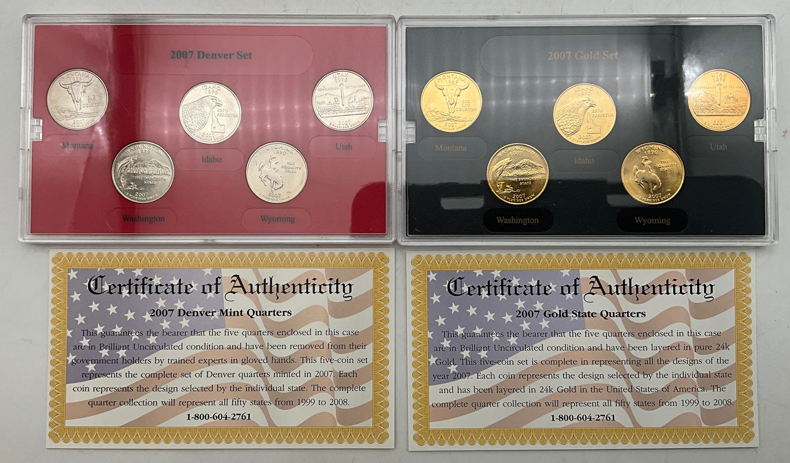 US 2007 25 Cents, Mixed Metals, KM# 409-413 - 4