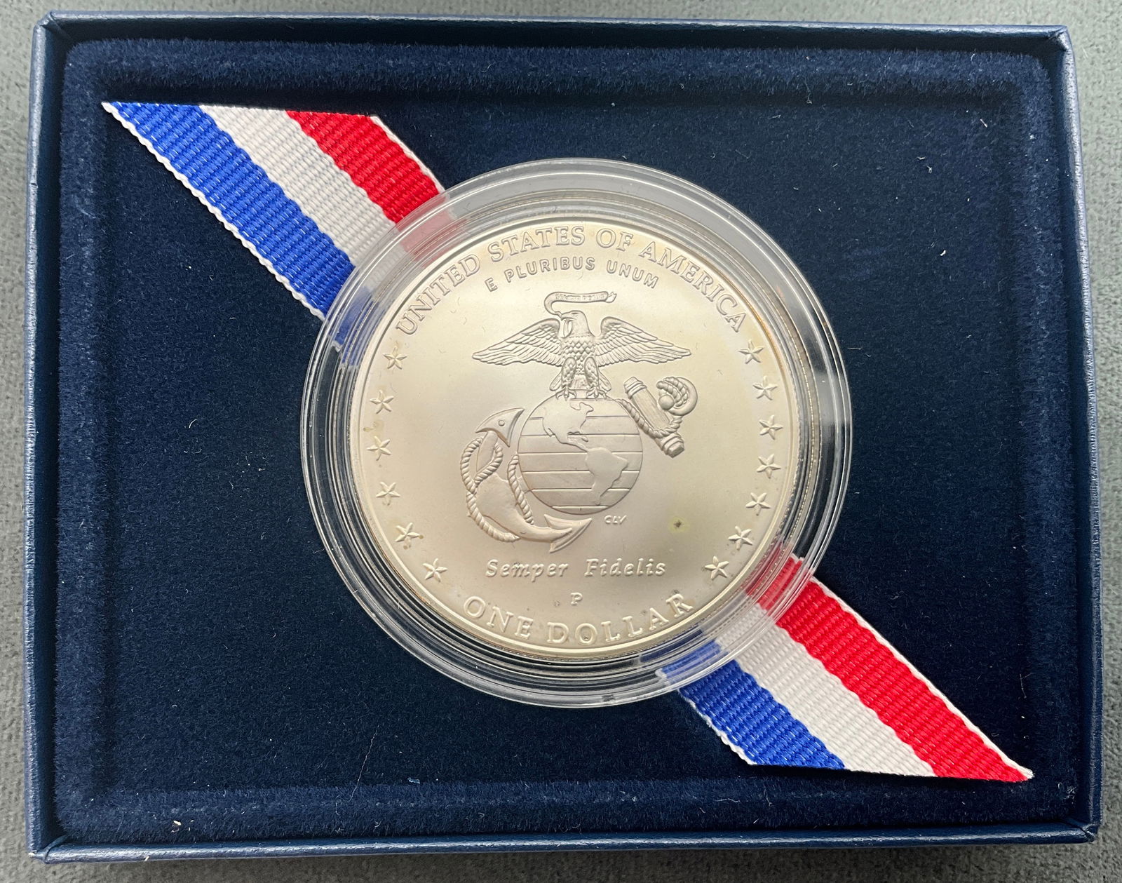 US 2005 Marine Corps Silver Dollar, Silver, KM-374 - 3