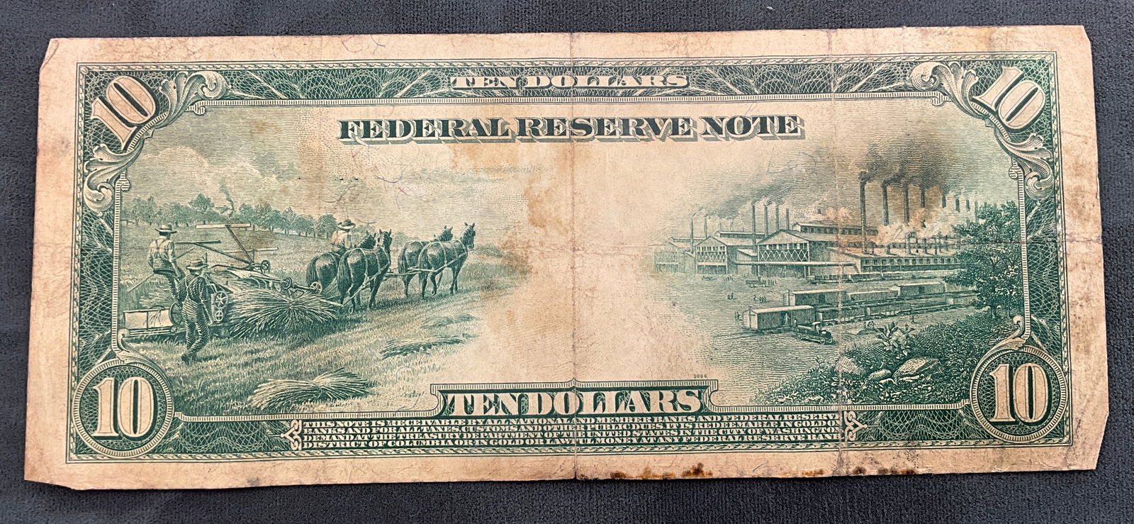 US 1914 $10 Federal Reserve Note, Cleveland, Fr-919A - 3