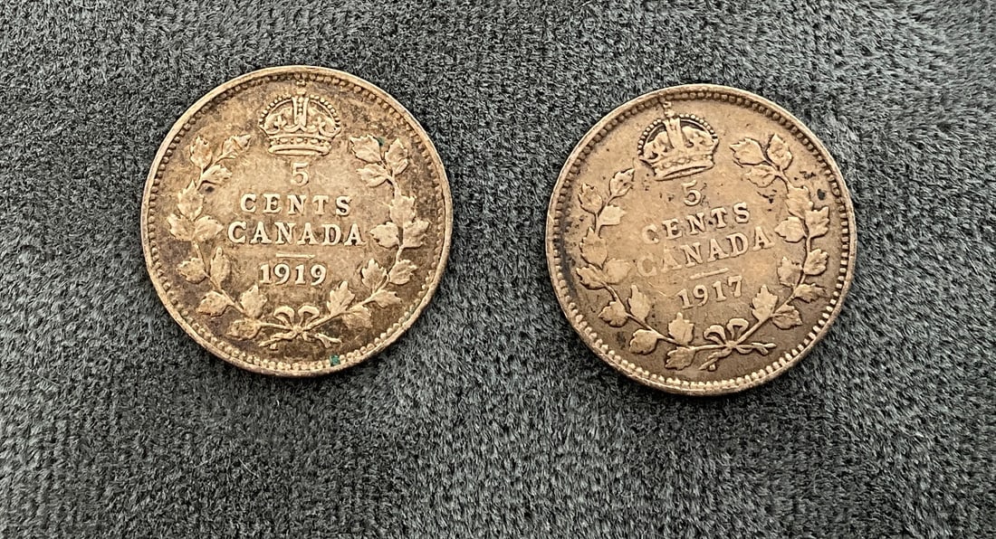 CA 1902-1919 5 Cents, Silver, KM-13/KM-22 - 6