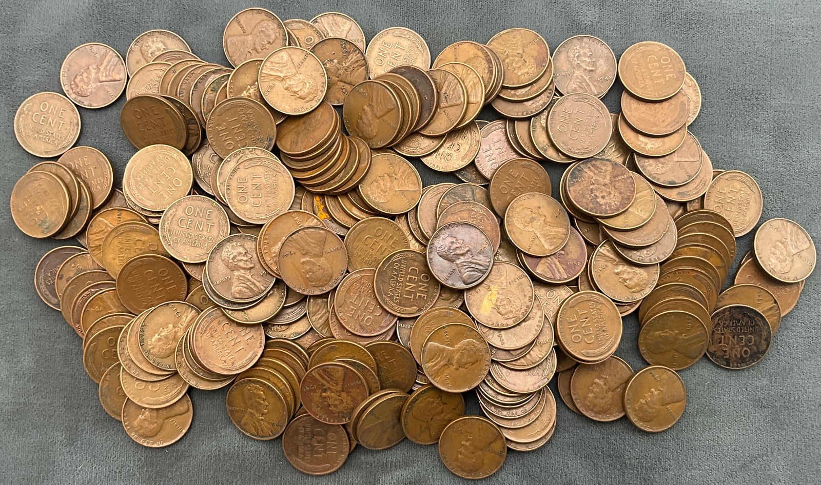 US 1912-1953 Lot of 250 Lincoln Wheat Cents, Copper Alloy, KM-132 - 2