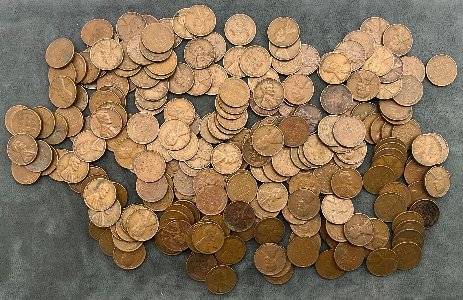 US 1912-1953 Lot of 250 Lincoln Wheat Cents, Copper Alloy, KM-132 - 3