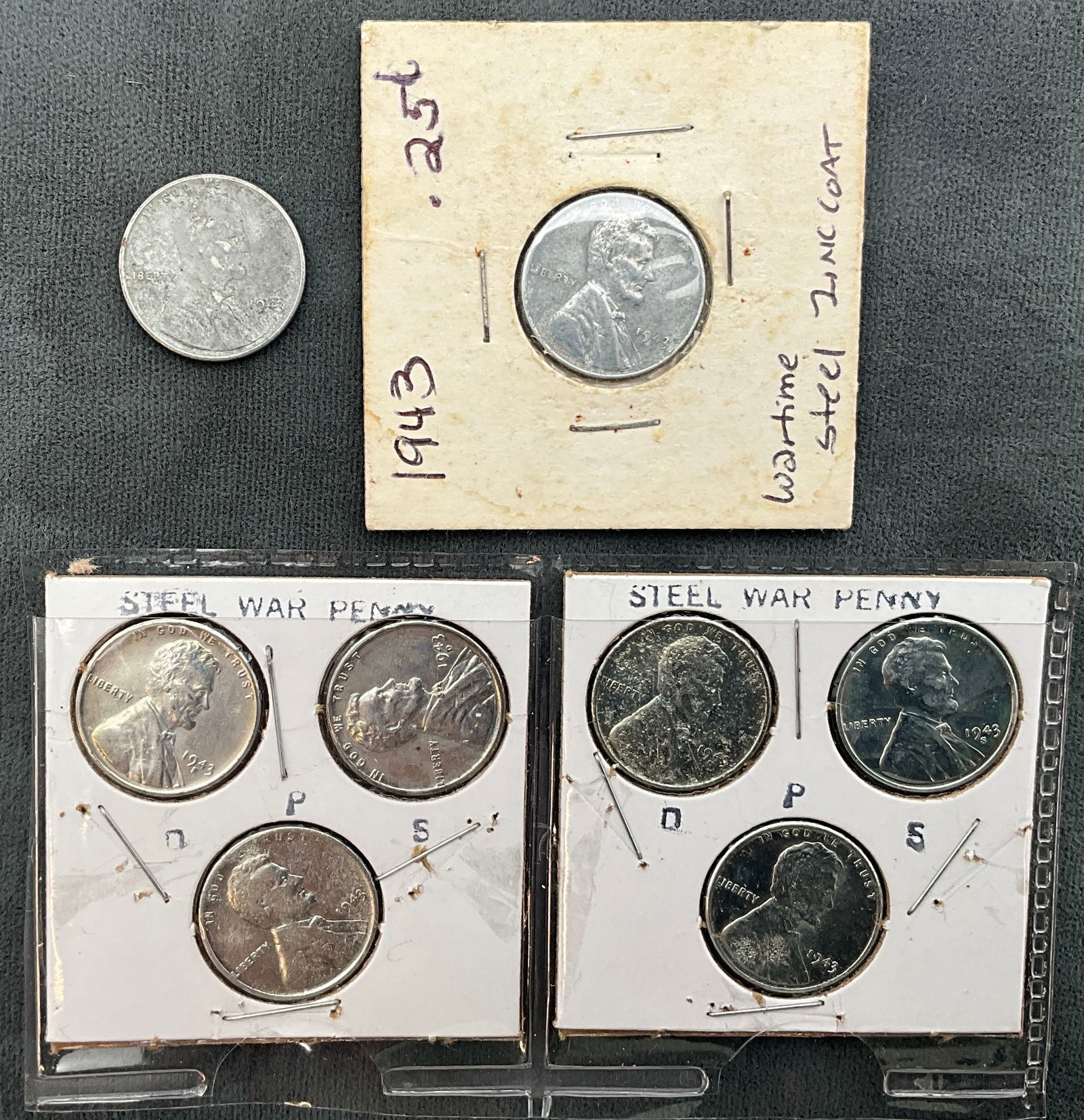 US 1943 Lincoln Cent Collection, Zinc-Coated Steel - 2