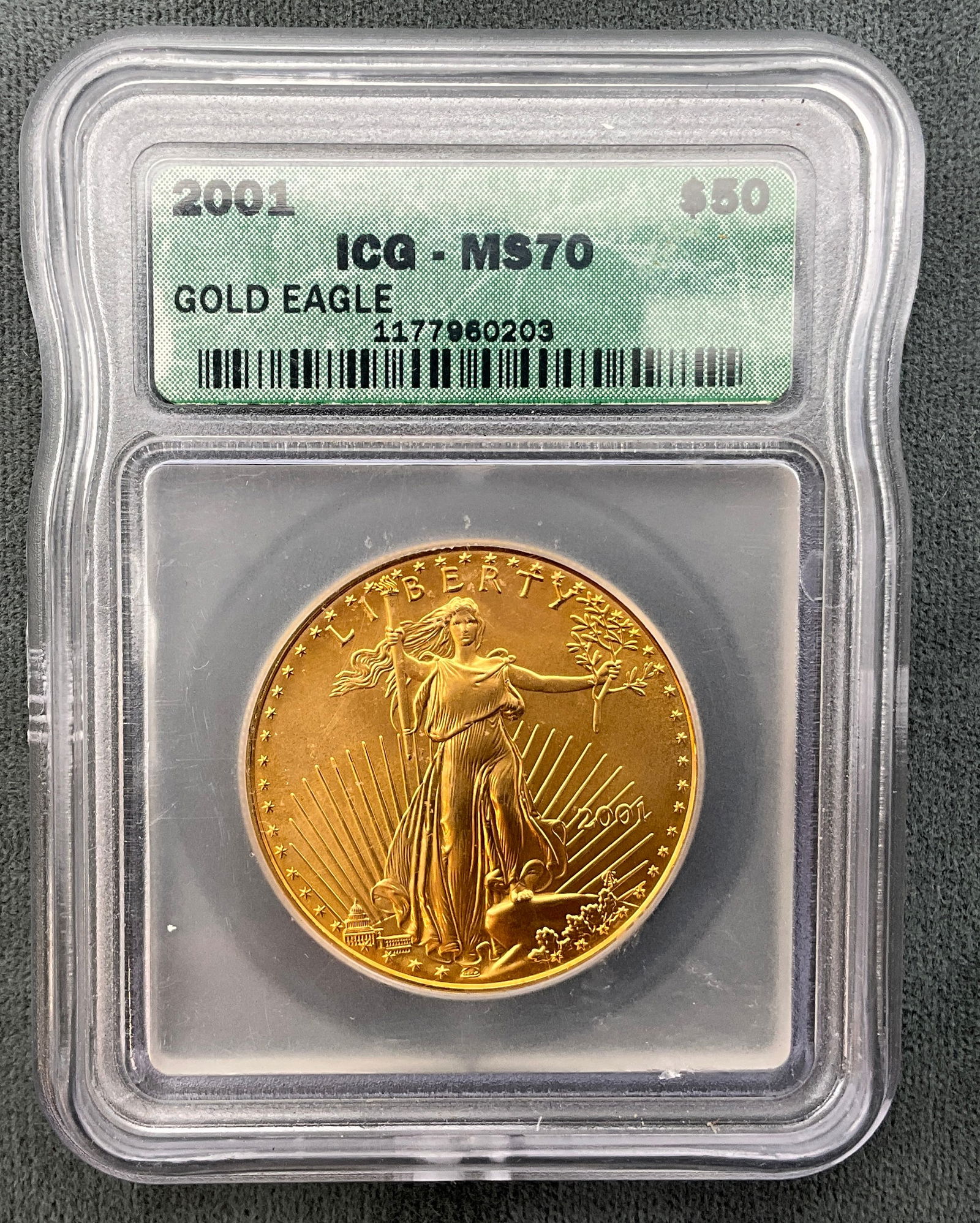 US 2001 $50 Gold Eagle, ICG MS70 - 2
