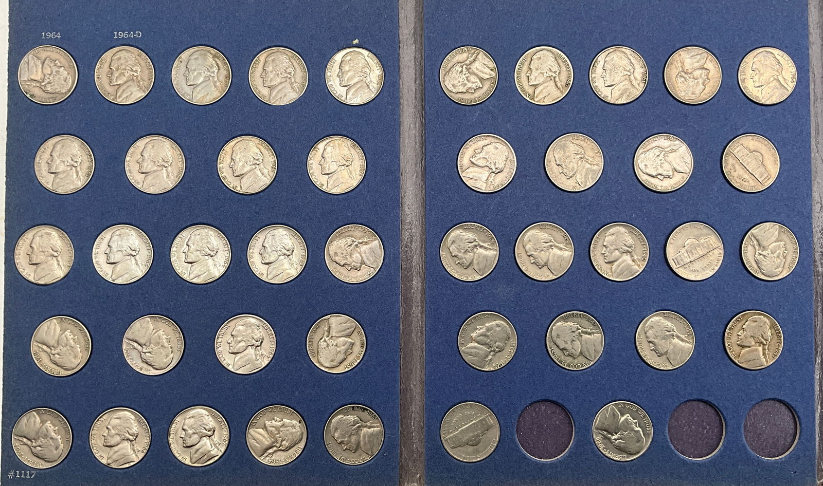 US 1938-Date Jefferson Nickel Collection, Base Metal and .350 Silver - 3
