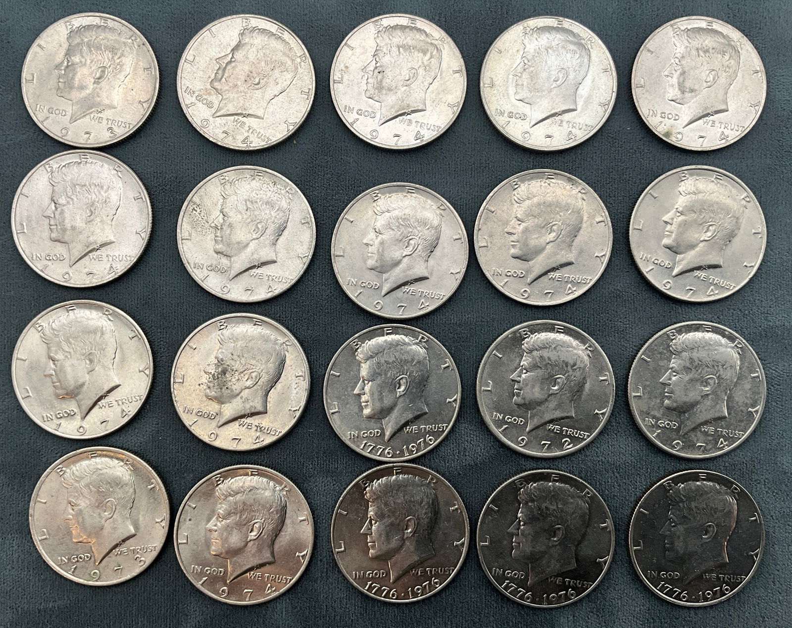 US 1972-1976 Kennedy Half Dollar Group, Copper-Nickel Clad - 2