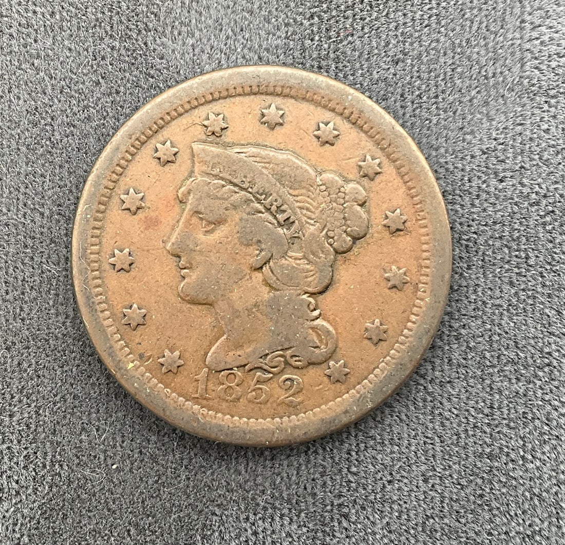 US 1852 One Cent, Copper, KM-67 - 2