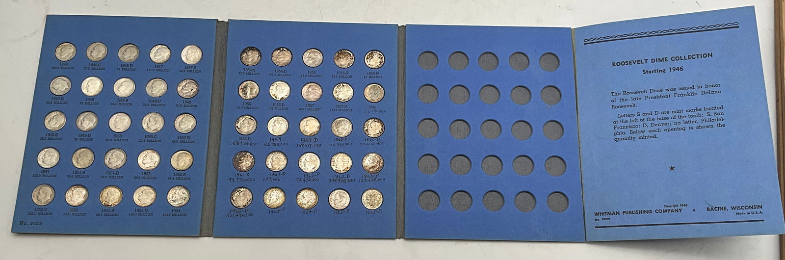 US 1946-1965 Roosevelt Dime Collection, Silver and Clad - 2