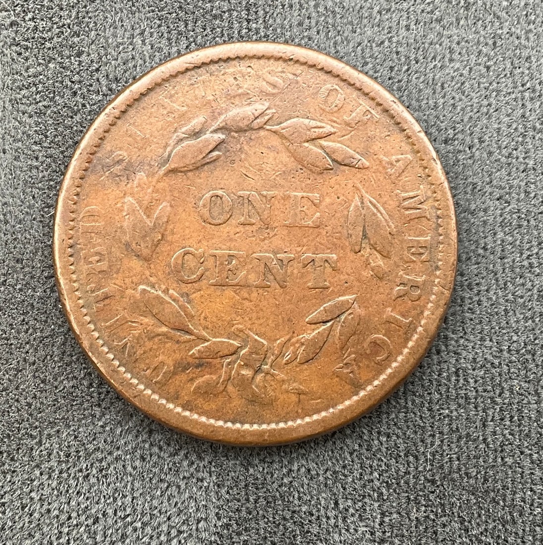 US 1839 One Cent, Copper, KM-63 - 3