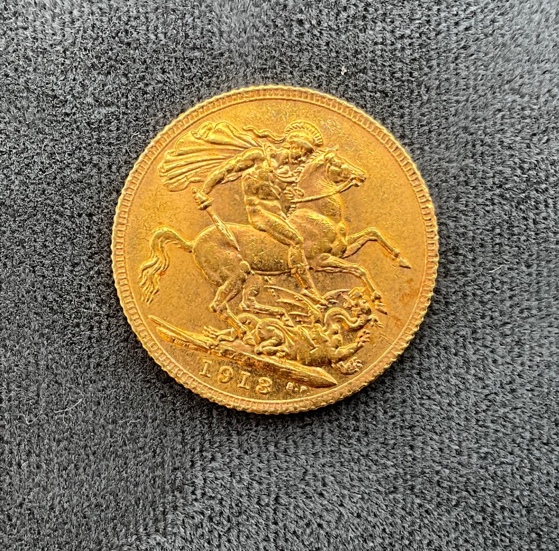 UK 1913 Sovereign, Gold, S-3996 - 3
