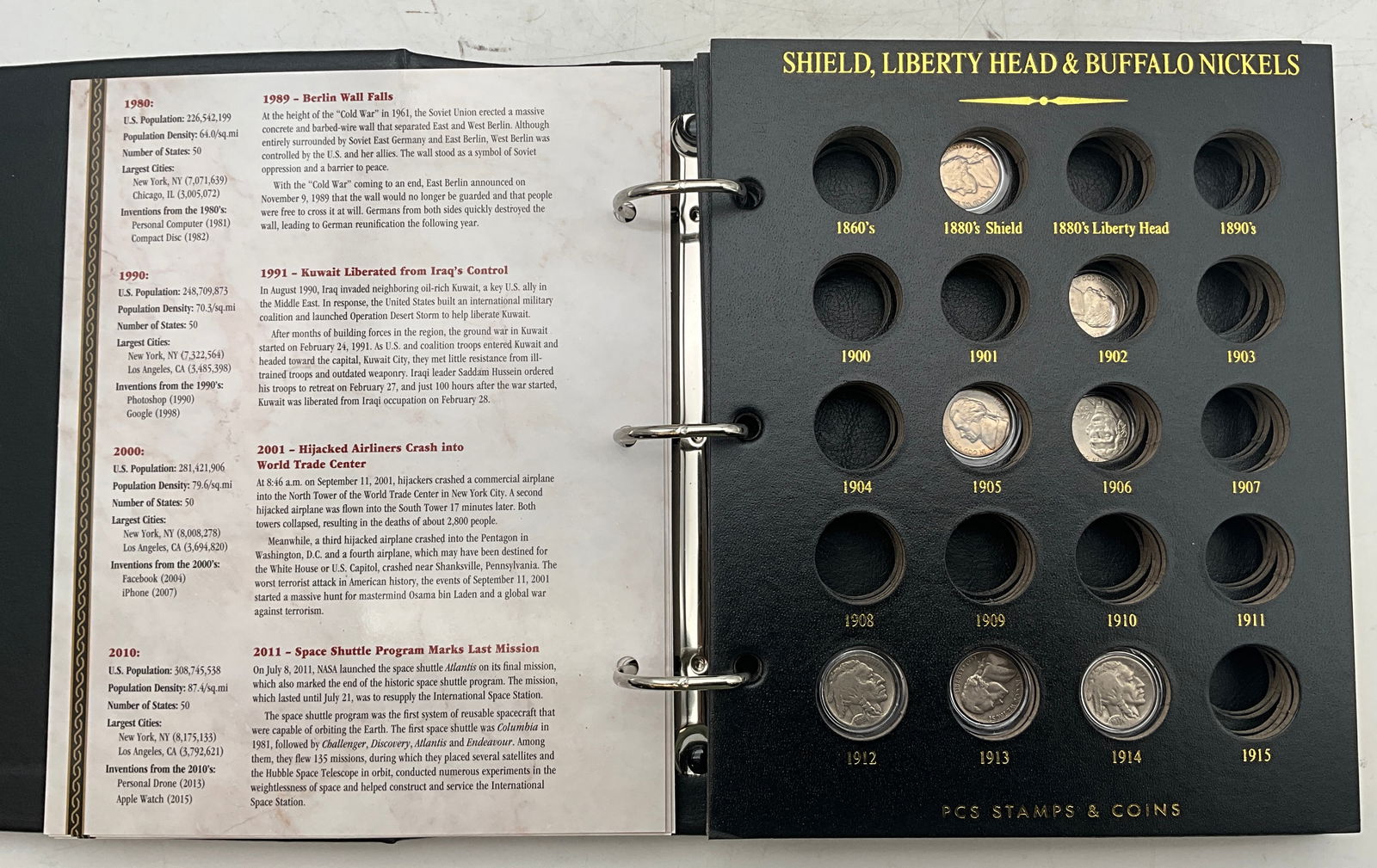 US 1880s-1914 Nickel Collection, Cupro-Nickel, PCS Album - 2