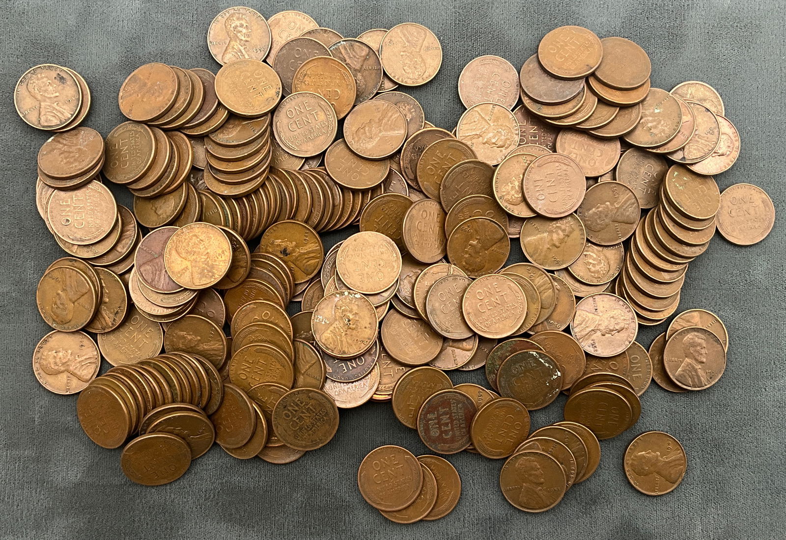 US 1944-1957 Lincoln Wheat Cents, Bronze, Lot of 250 - 2