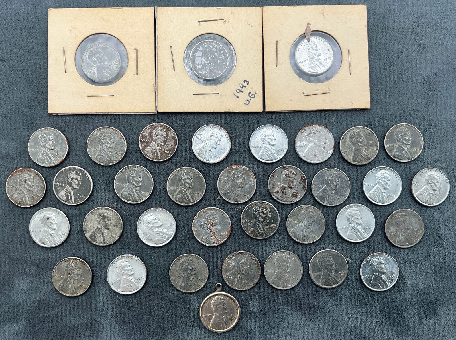 A Lot of US 1943 Lincoln Steel Cents, Zinc-Plated Steel, KM-132a - 2