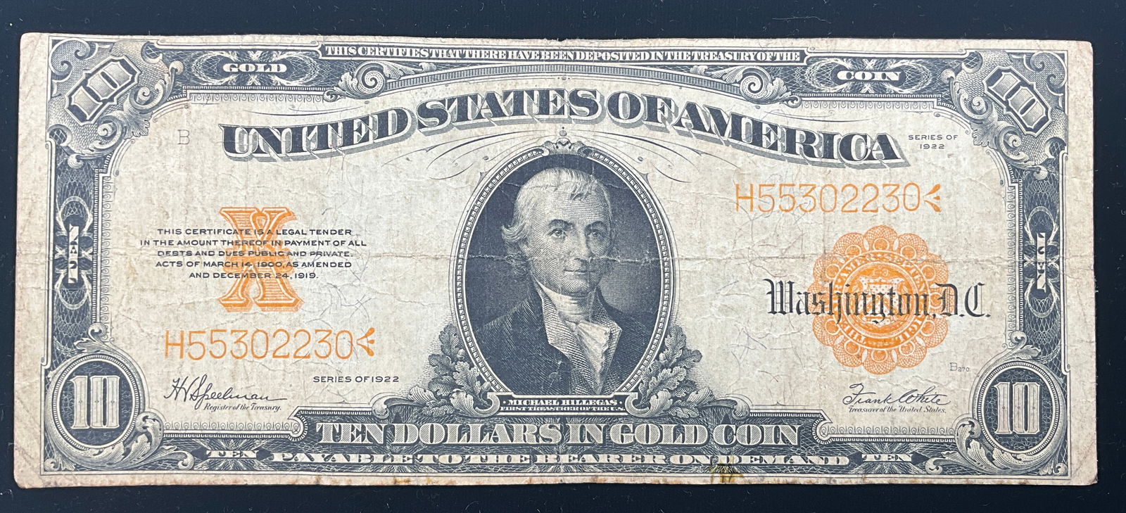 US 1922 $10 Gold Certificate, Fr. 1173 - 2