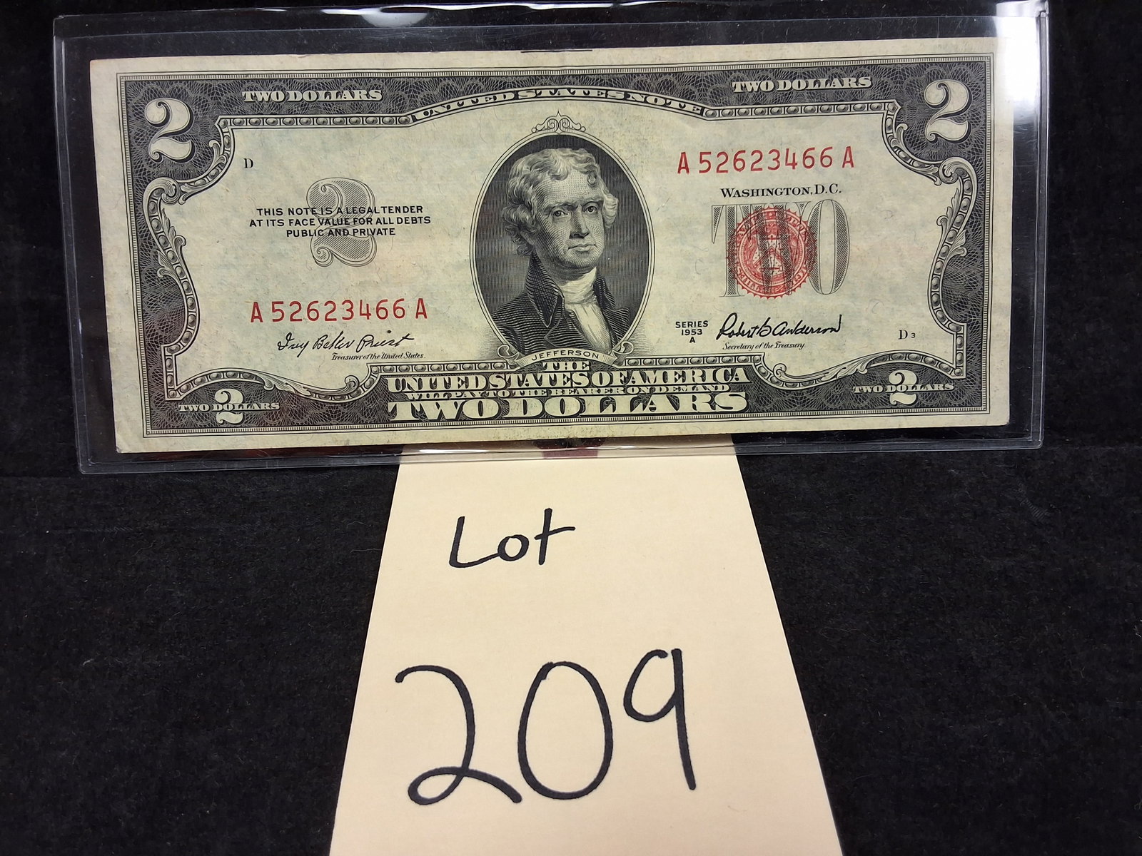 US 1953 A $2 United States Note, Fr-1510 (1 of 2)