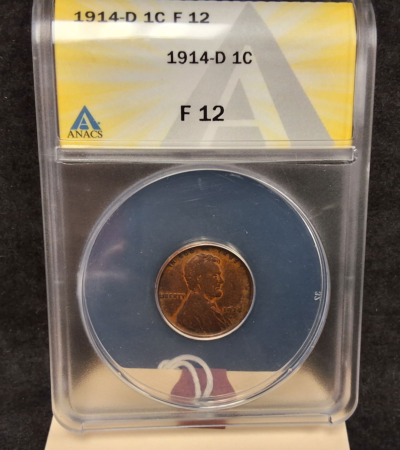 US 1914-D One Cent, Copper, KM-132, ANACS F 12 - 2