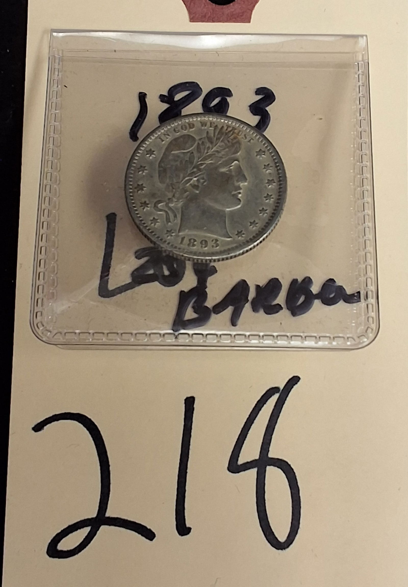 US 1893 Barber Quarter, Silver, KM-114 - 3