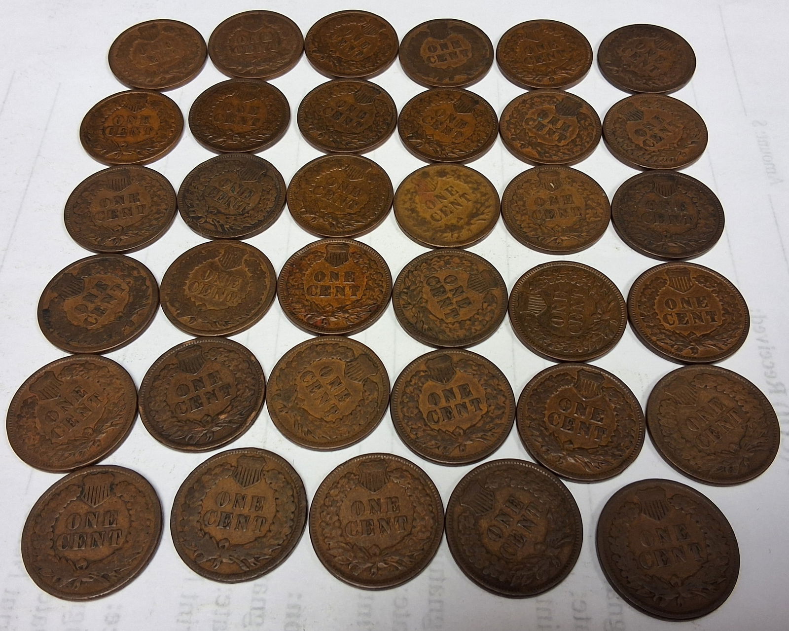 US 1883-1899 One Cent Lot, Bronze, KM-108 - 7