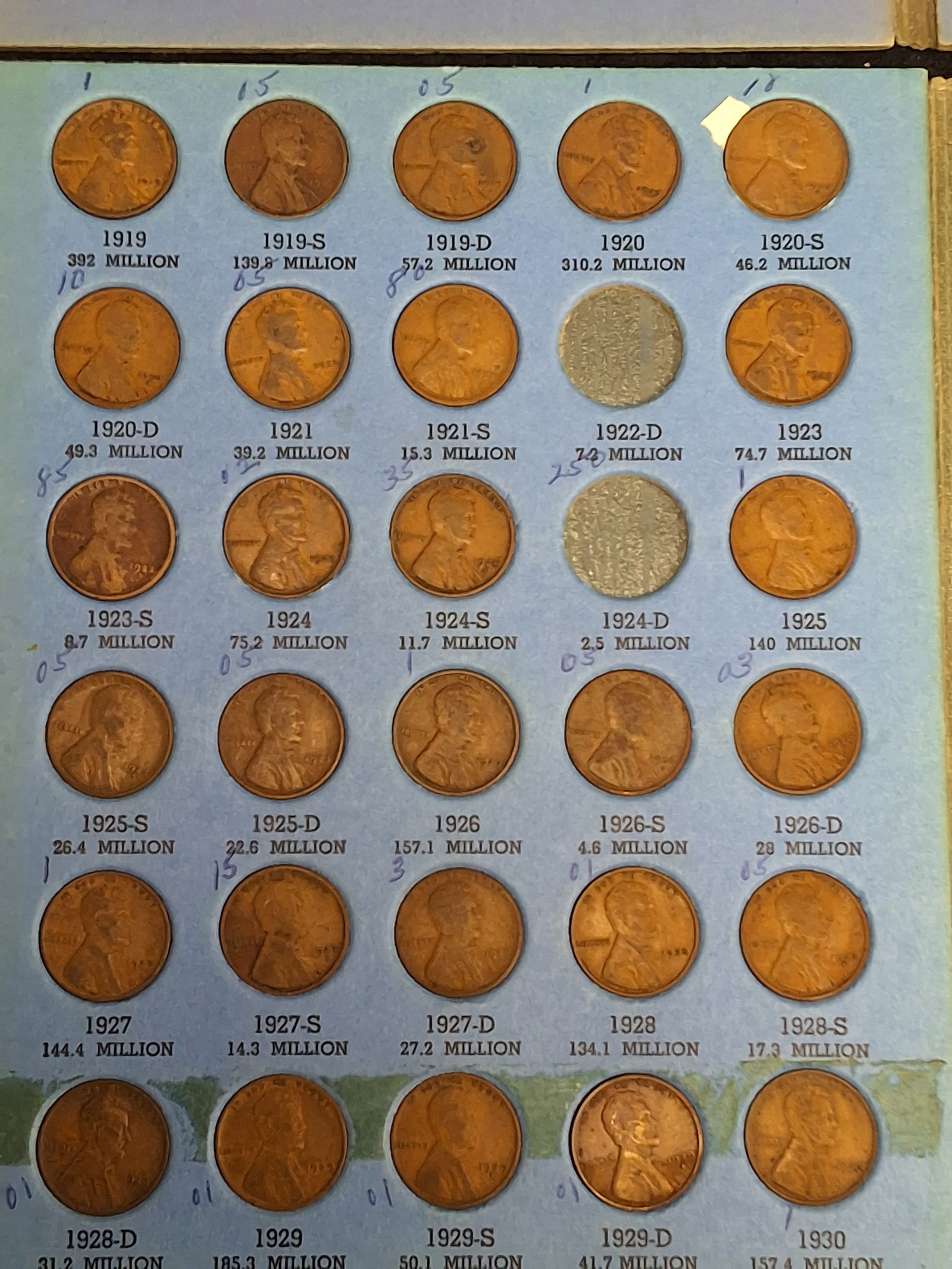 US 1857-1940 Small Cent Collection, Copper-Nickel and Bronze - 7