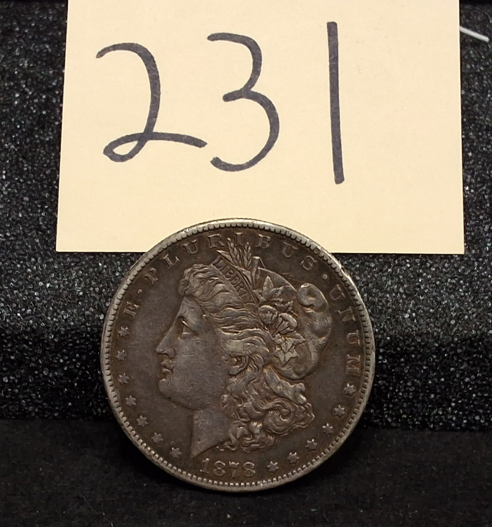 US 1878-S Morgan Silver Dollar, Silver, KM-110: Catalog number KM-110. Designer: George T. Morgan. Mint mark S for San Francisco. Morgan obverse / Eagle reverse. This 1878-S morgan silver dollar represents the inaugural year of the series at the Sa