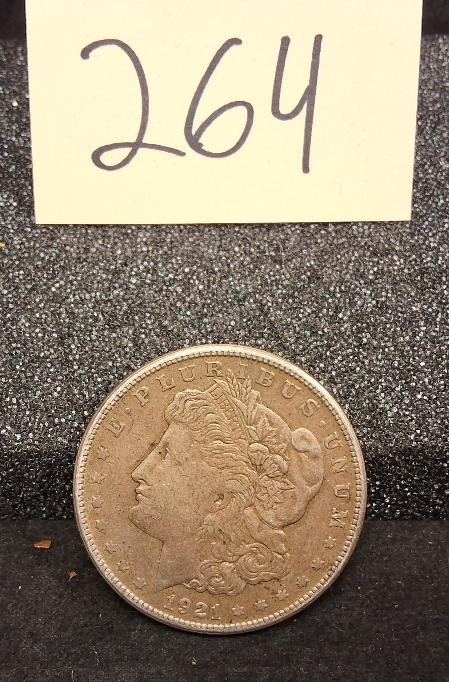US 1921-S Morgan Dollar, Silver, KM-110: KM-110. Designer: George T. Morgan. Mint mark S, San Francisco. Liberty Head / Eagle. The 1921-S is the final year of the Morgan series and the only year the San Francisco Mint utilized the